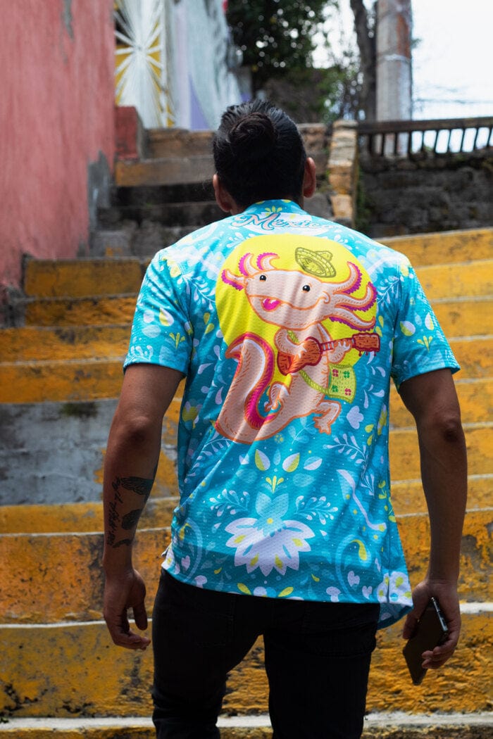 Retroooclothes Jersey Camisa Hawaiana Ajolote - Edición Ajolotízate | Mitología Azteca Viva