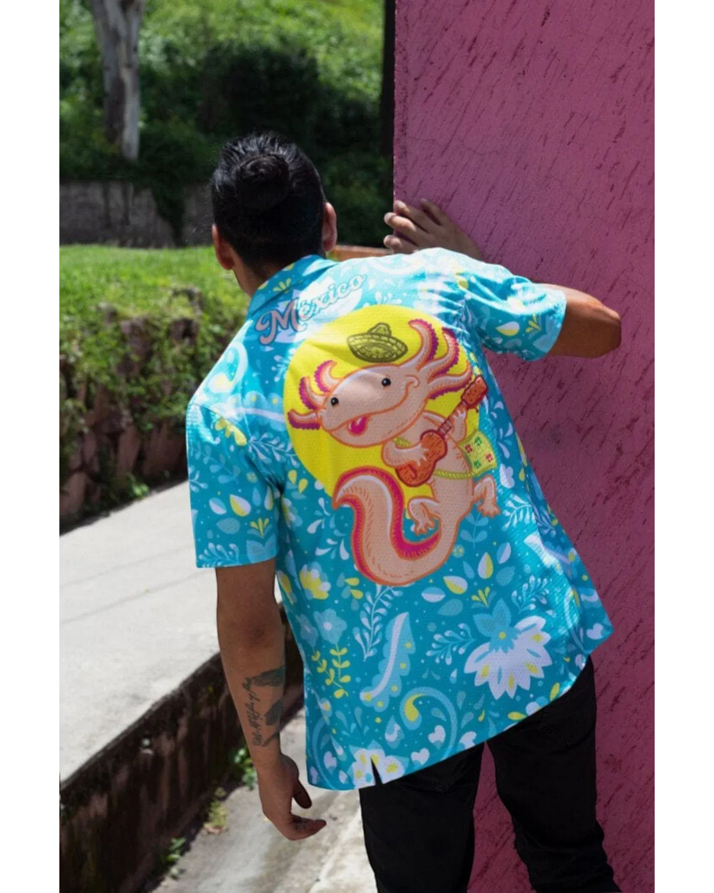 Retroooclothes Jersey Camisa Hawaiana Ajolote - Edición Ajolotízate | Mitología Azteca Viva