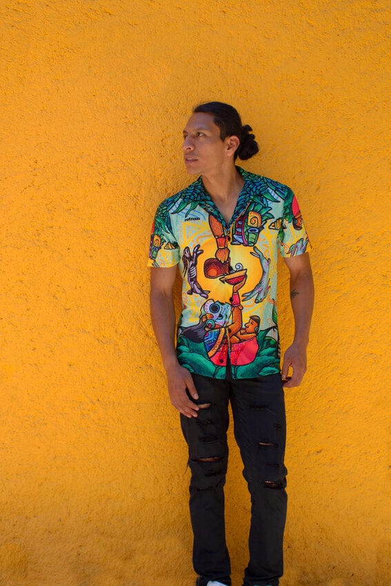 Retroooclothes Jersey Camisa Hawaiana Pulque Sagrado - Edición Néctar de los Dioses | Mito Ancestral Vivo