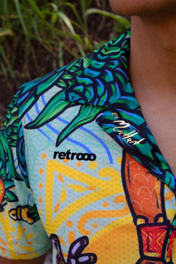 Retroooclothes Jersey Camisa Hawaiana Pulque Sagrado - Edición Néctar de los Dioses | Mito Ancestral Vivo