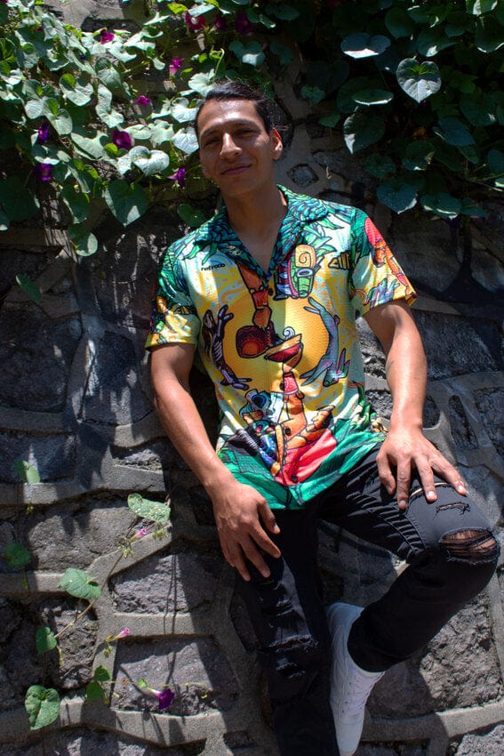 Retroooclothes Jersey Camisa Hawaiana Pulque Sagrado - Edición Néctar de los Dioses | Mito Ancestral Vivo
