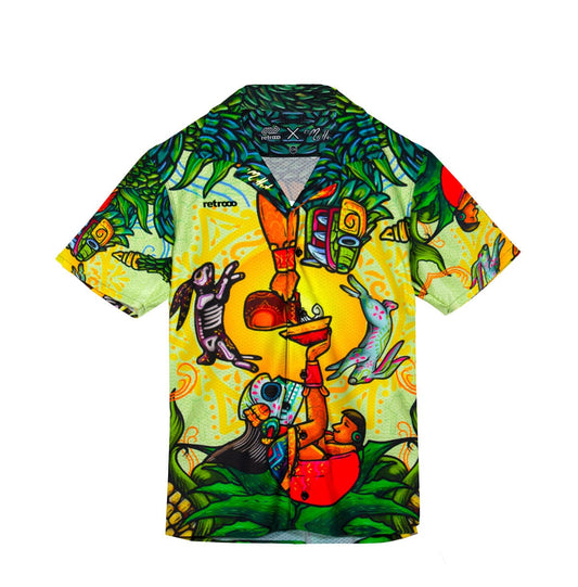 Retroooclothes Jersey Camisa Hawaiana Pulque Sagrado - Edición Néctar de los Dioses | Mito Ancestral Vivo