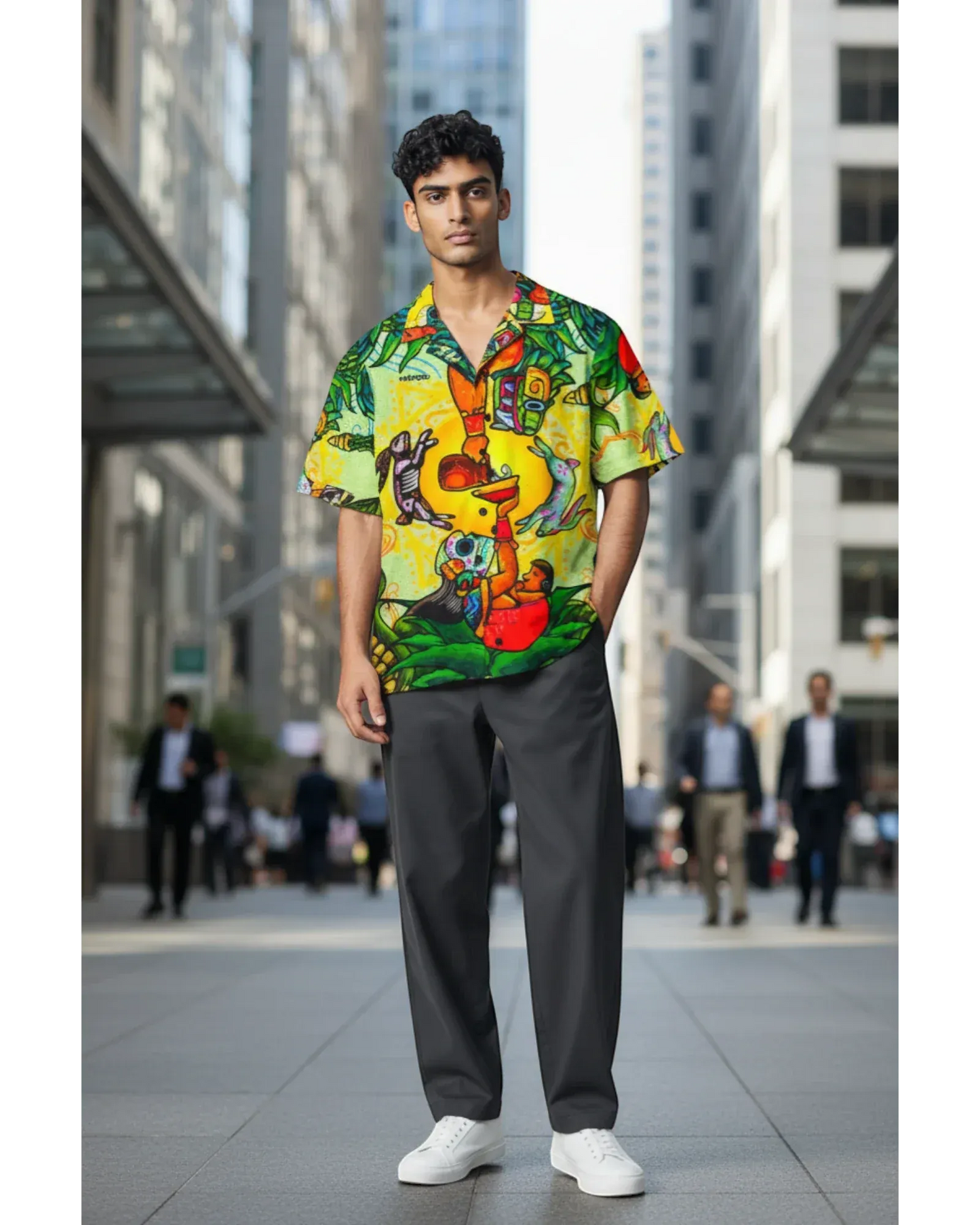 Retroooclothes Jersey Camisa Hawaiana Pulque Sagrado - Edición Néctar de los Dioses | Mito Ancestral Vivo