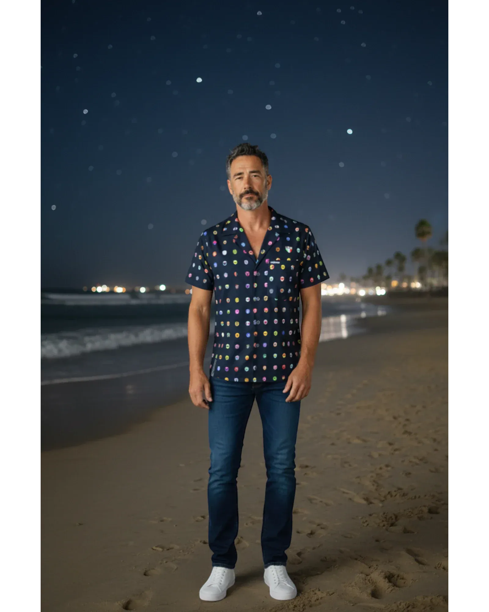 Retroooclothes Jersey Camisa Hawaiana Retrooo México Mascaritas Negro