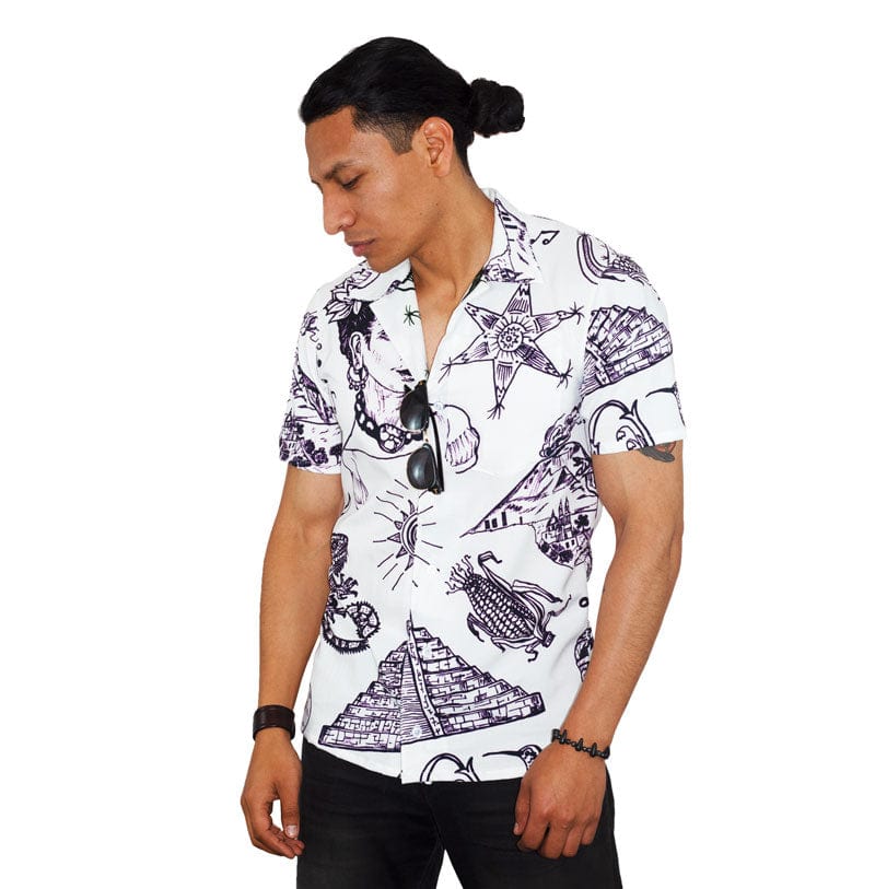 Retroooclothes Jersey Camisa Hawaiana Símbolos Mexicanos - Edición Lafayette Premium | Víctor Hugo Rosas