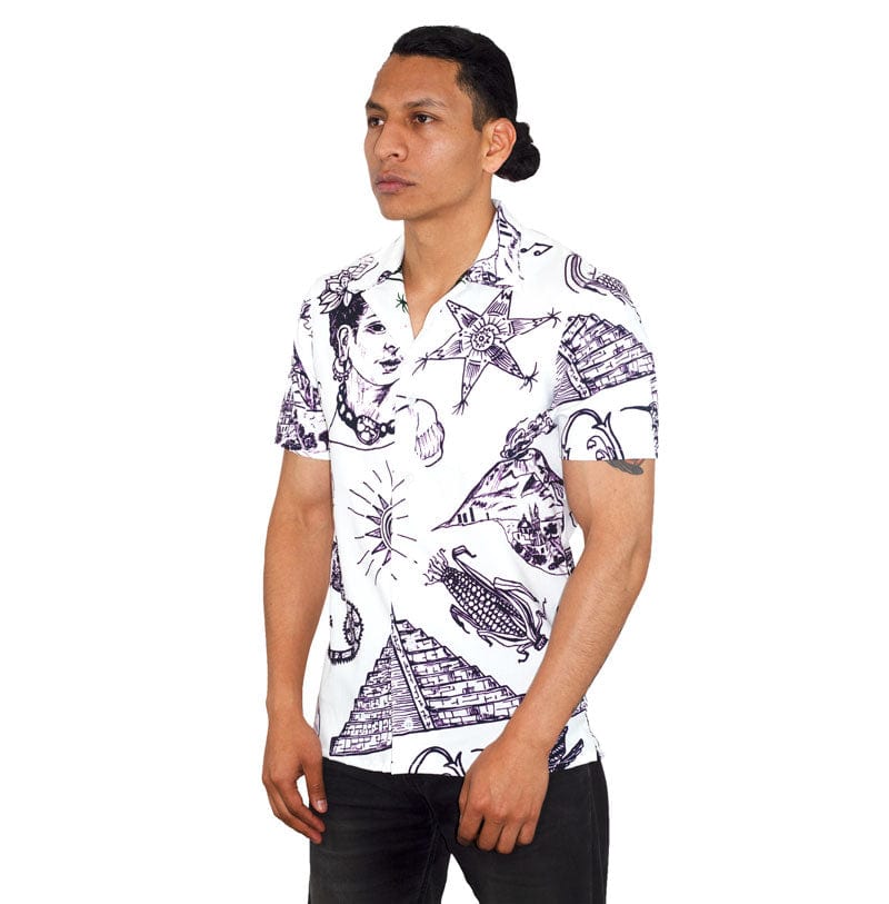 Retroooclothes Jersey Camisa Hawaiana Símbolos Mexicanos - Edición Lafayette Premium | Víctor Hugo Rosas