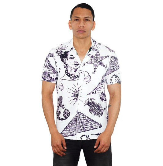 Retroooclothes Jersey Camisa Hawaiana Símbolos Mexicanos - Edición Lafayette Premium | Víctor Hugo Rosas
