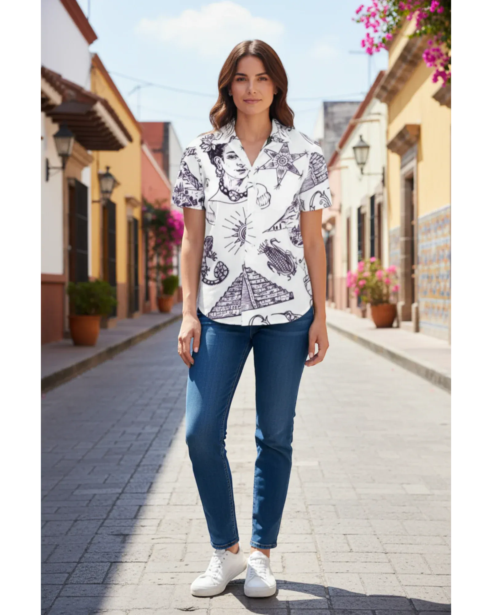 Retroooclothes Jersey Camisa Hawaiana Símbolos Mexicanos - Edición Lafayette Premium | Víctor Hugo Rosas