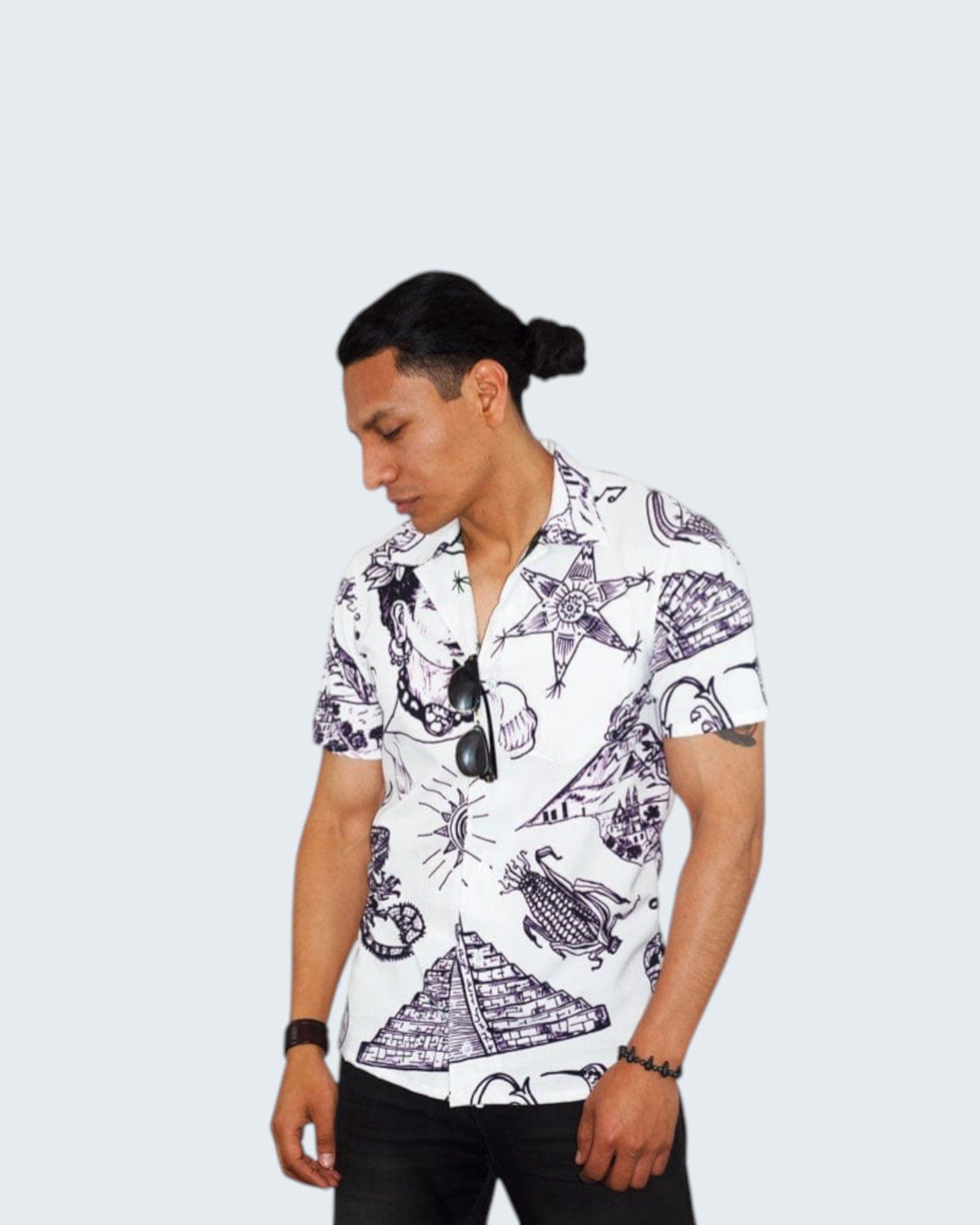 Retroooclothes Jersey Camisa Hawaiana Símbolos Mexicanos - Edición Lafayette Premium | Víctor Hugo Rosas