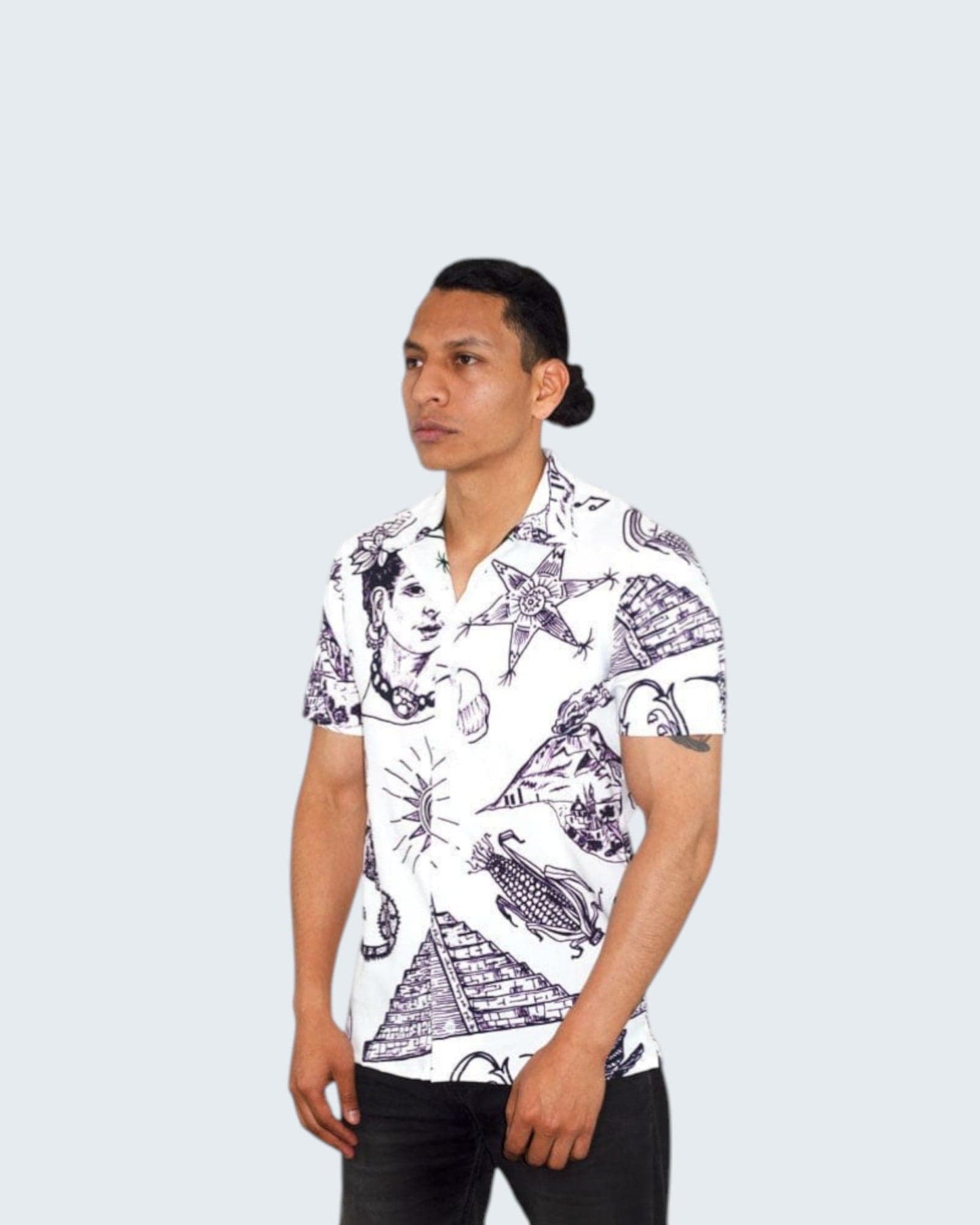 Retroooclothes Jersey Camisa Hawaiana Símbolos Mexicanos - Edición Lafayette Premium | Víctor Hugo Rosas