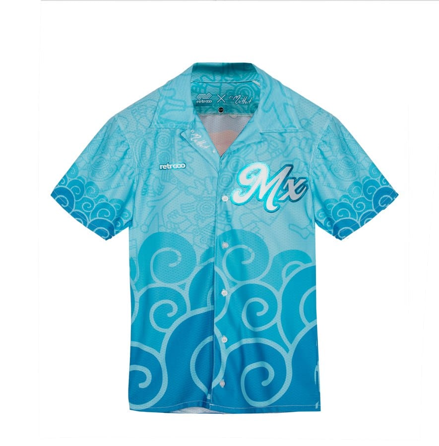 Retroooclothes Jersey Camisa Hawaiana Tláloc - Edición Vacaciones Divinas | Señor de las Lluvias en Modo Relax