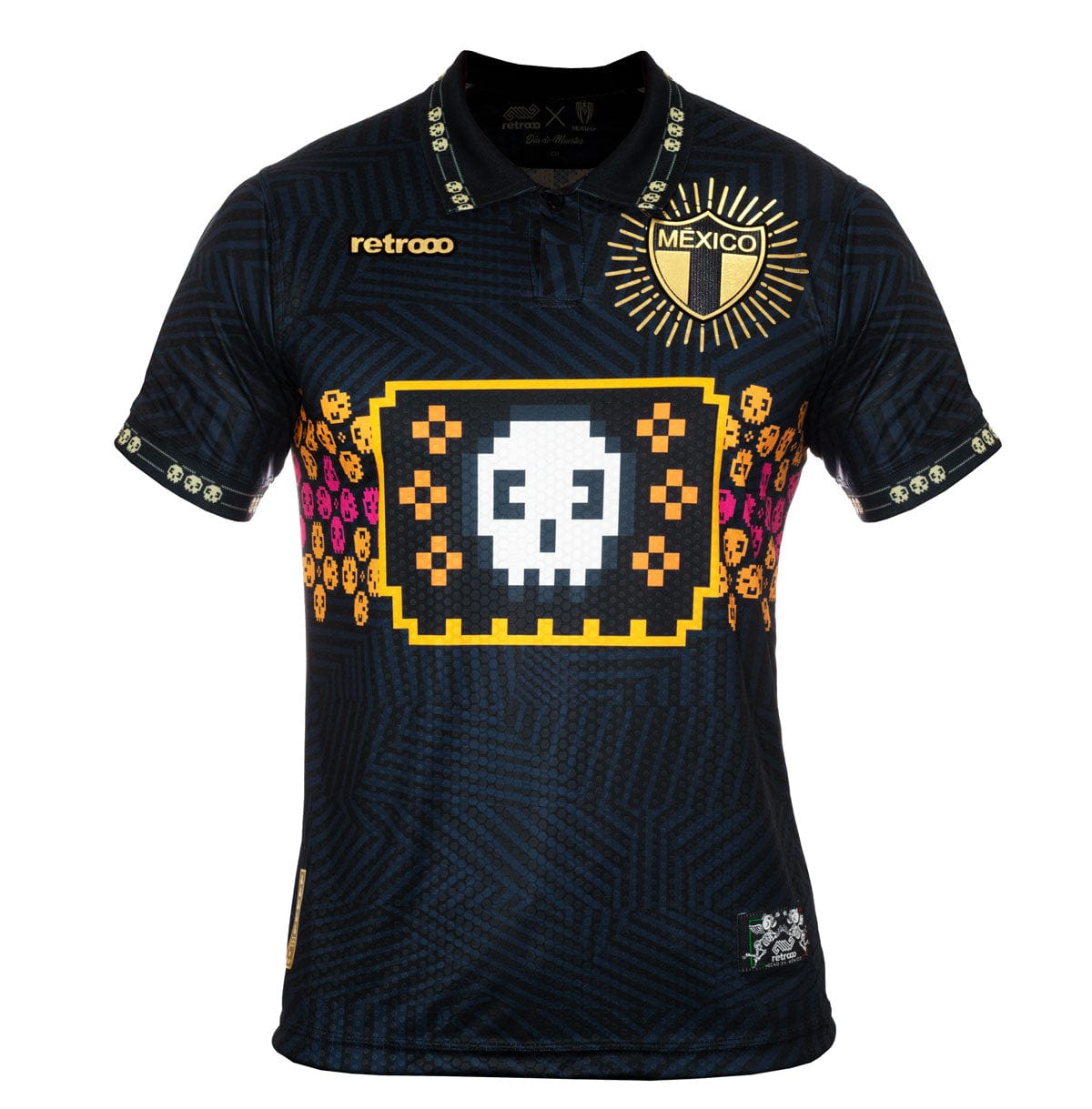 Retroooclothes Jersey CH - S / Negro Jersey Retrooo México Día de Muertos Maquinitas