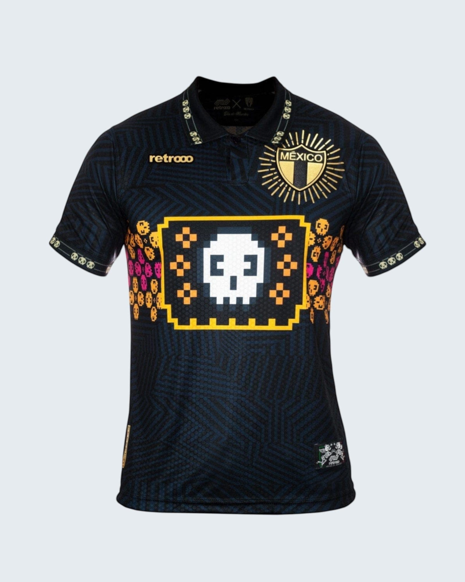 Retroooclothes Jersey CH - S / Negro Jersey Retrooo México Día de Muertos Maquinitas