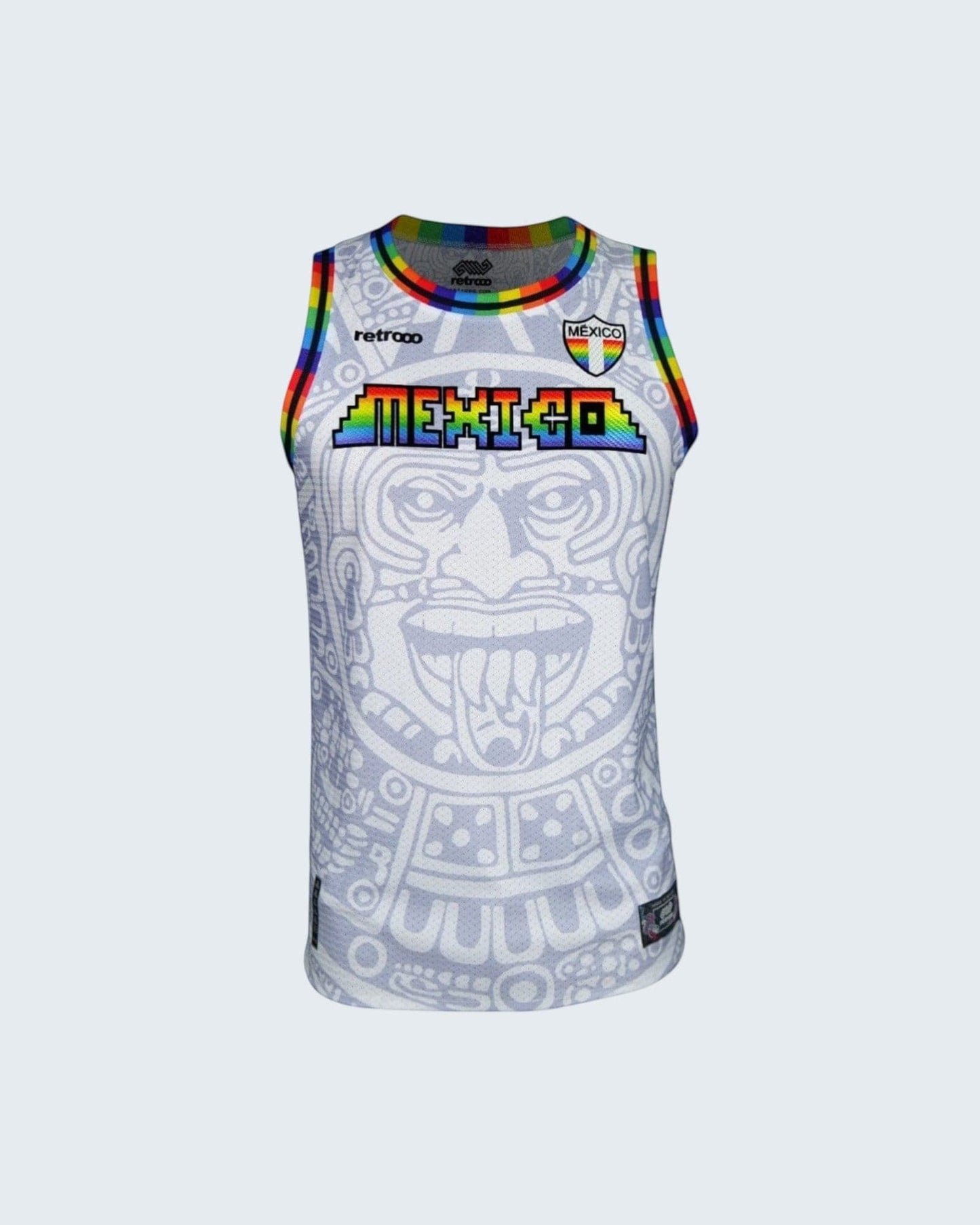 Retroooclothes Jersey CH/SMALL / Blanco Jersey Retrooo México Calendario Azteca Urbano PRIDE