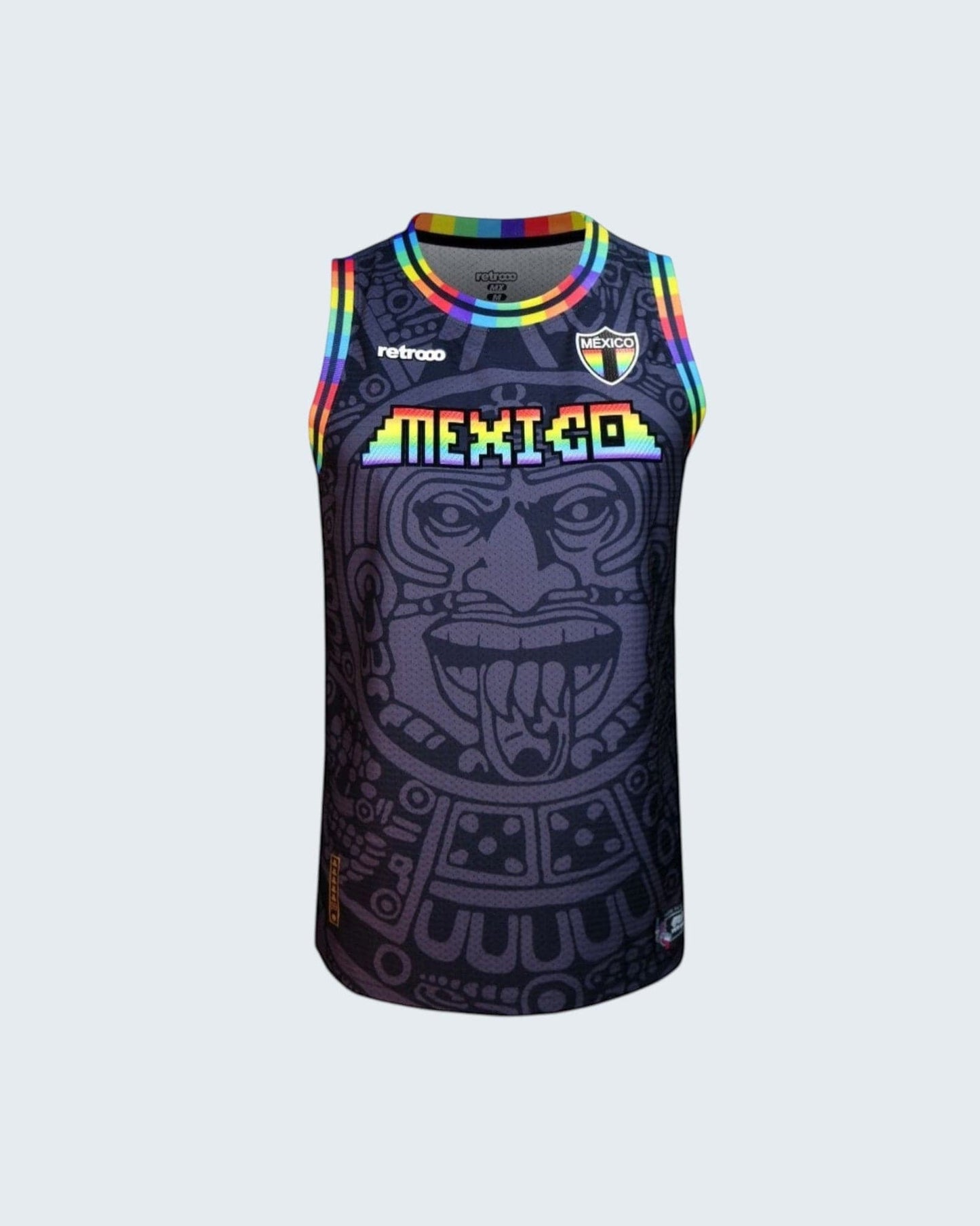 Retroooclothes Jersey CH/SMALL / Negro Jersey Retrooo México Calendario Azteca Urbano PRIDE