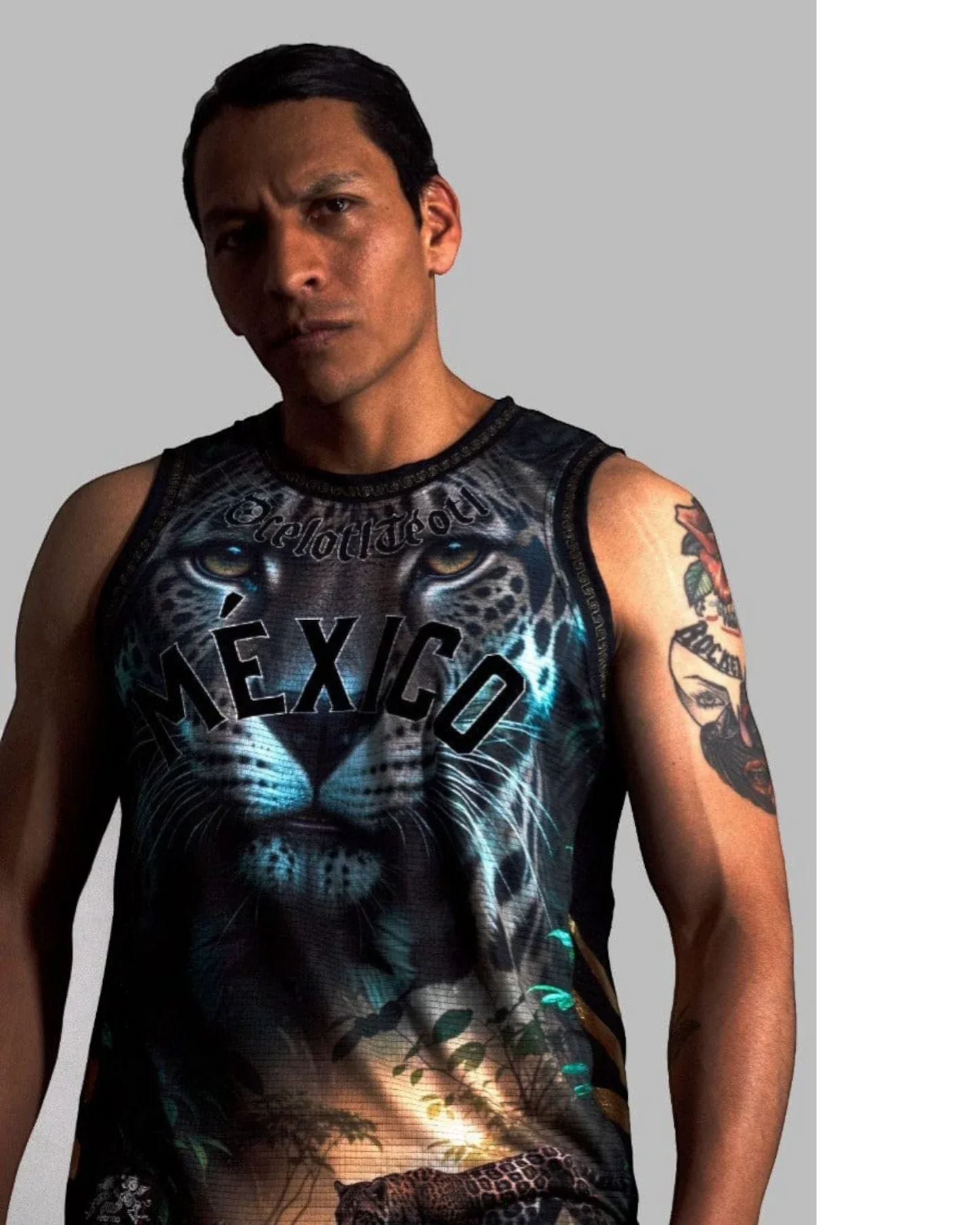 Retroooclothes Jersey Jersey Basketball Ocelotl Teotl - Edición Guerrero de Cancha | Fuerza del Jaguar Sagrado