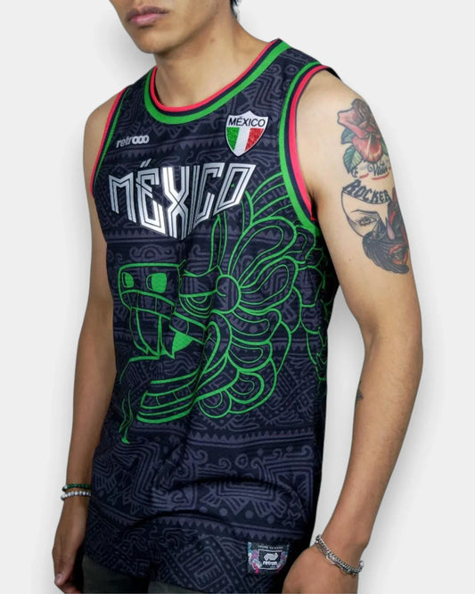 Retroooclothes Jersey Jersey Basketball Quetzalcóatl Nacional - Edición Fusión Prehispánica | Identidad Nacional Completa