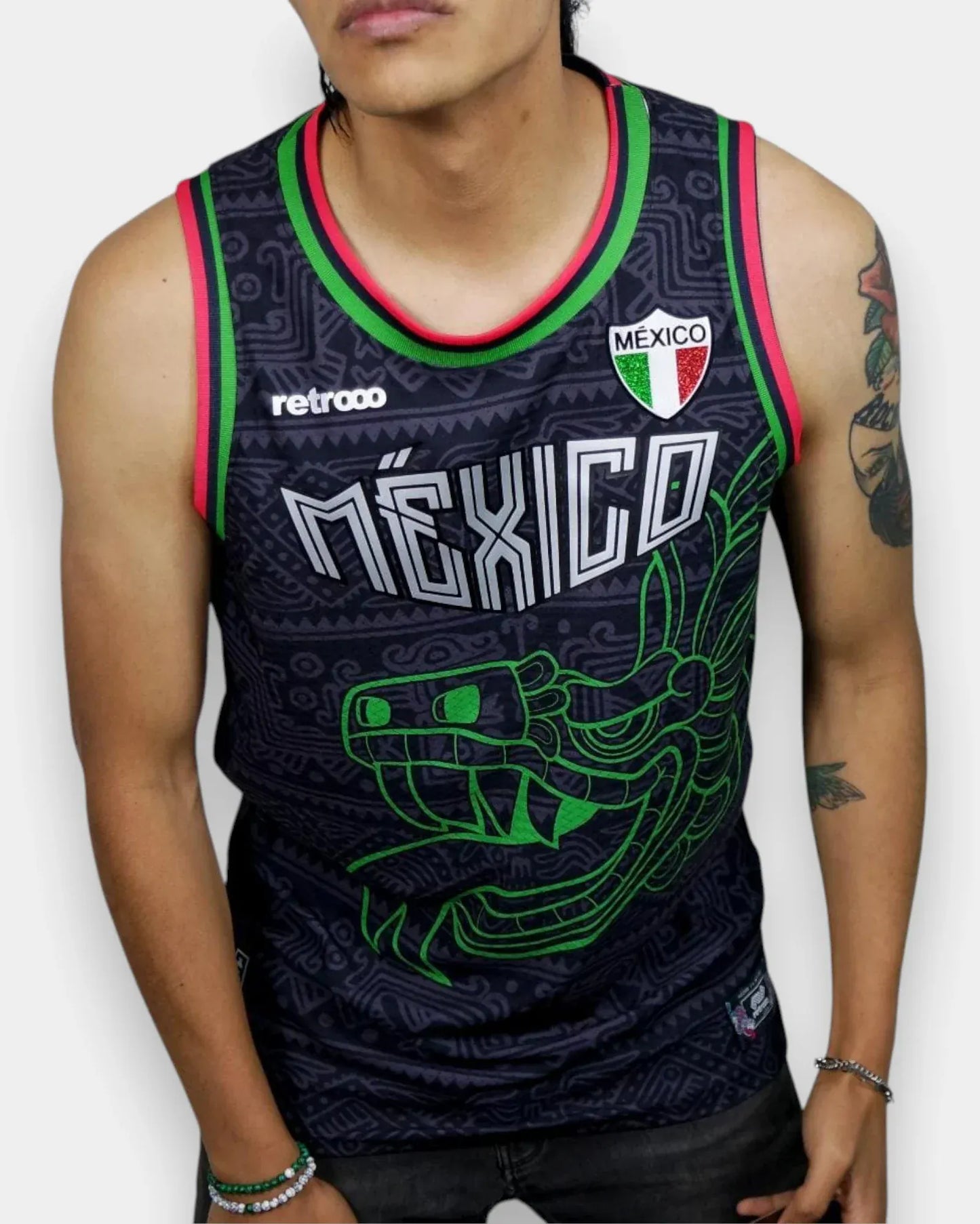 Retroooclothes Jersey Jersey Basketball Quetzalcóatl Nacional - Edición Fusión Prehispánica | Identidad Nacional Completa