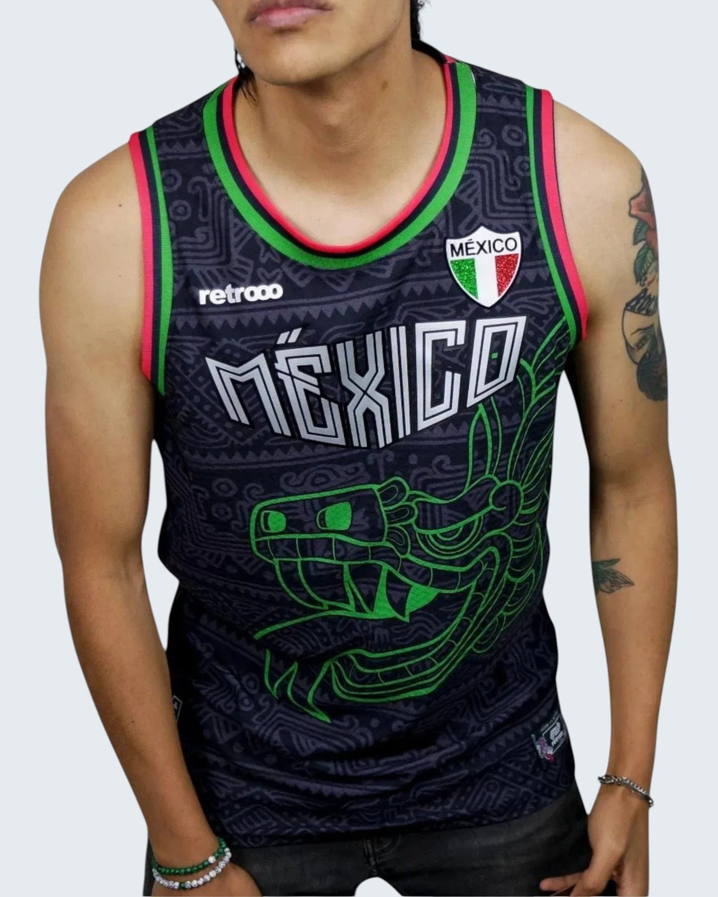 Retroooclothes Jersey Jersey Basketball Quetzalcóatl Nacional - Edición Fusión Prehispánica | Identidad Nacional Completa