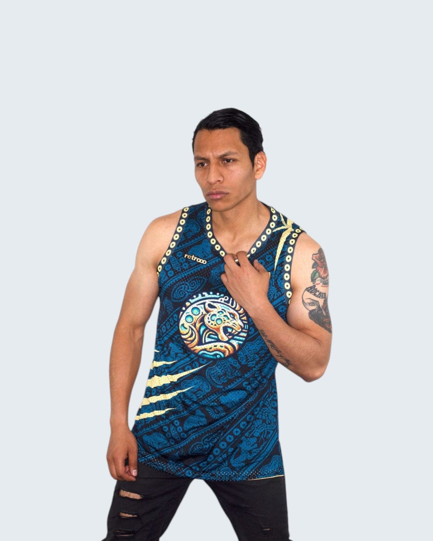 Retroooclothes Jersey Jersey Guerrero Jaguar - Edición Orden Élite | Basketball Prehispánico