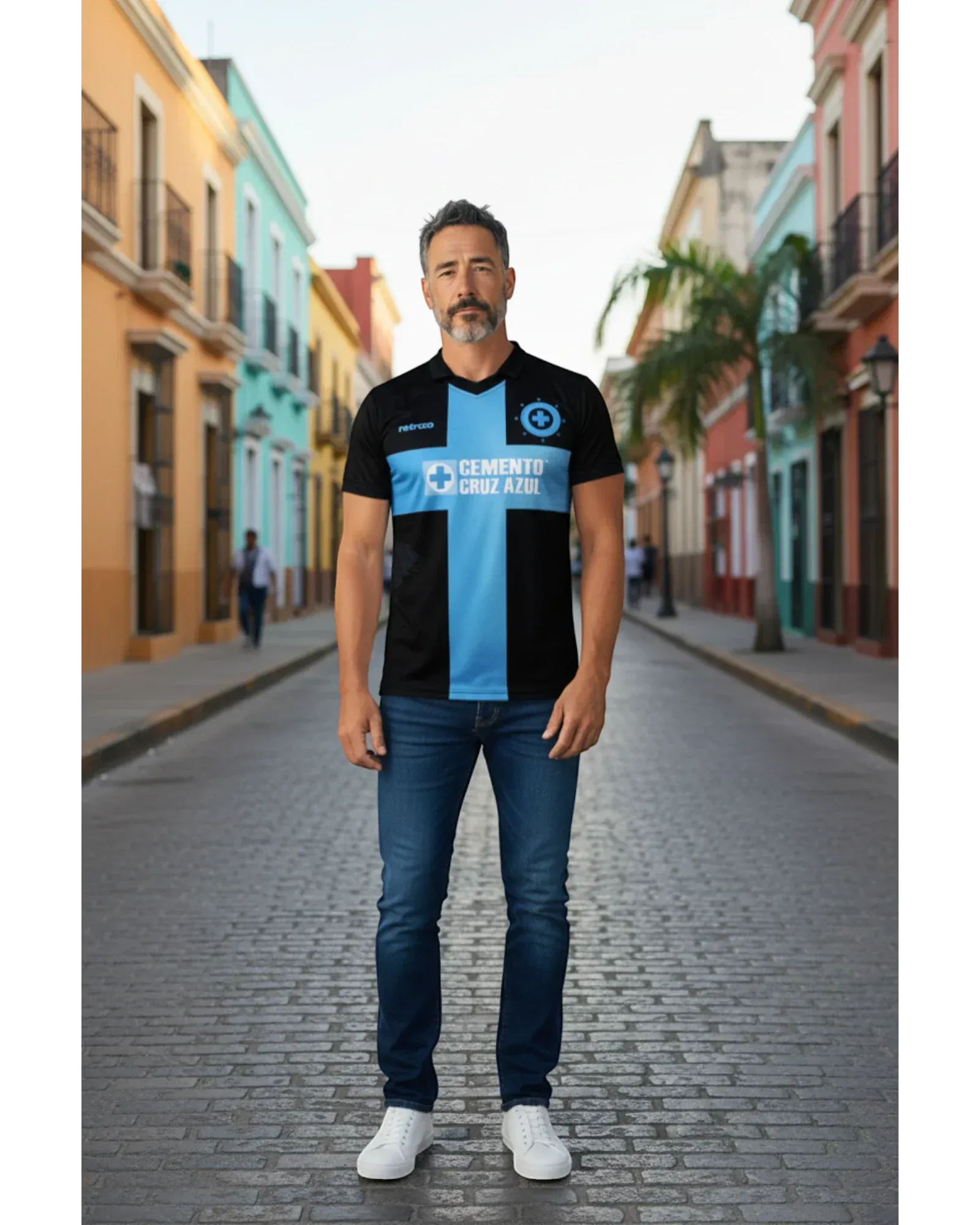 Retroooclothes Jersey Jersey Herencia Celeste - Negro