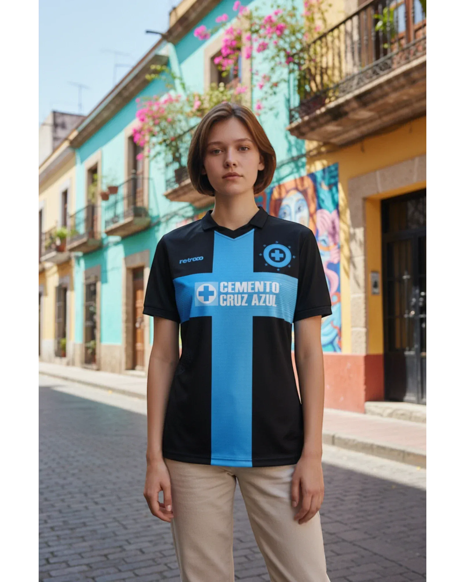 Retroooclothes Jersey Jersey Herencia Celeste - Negro