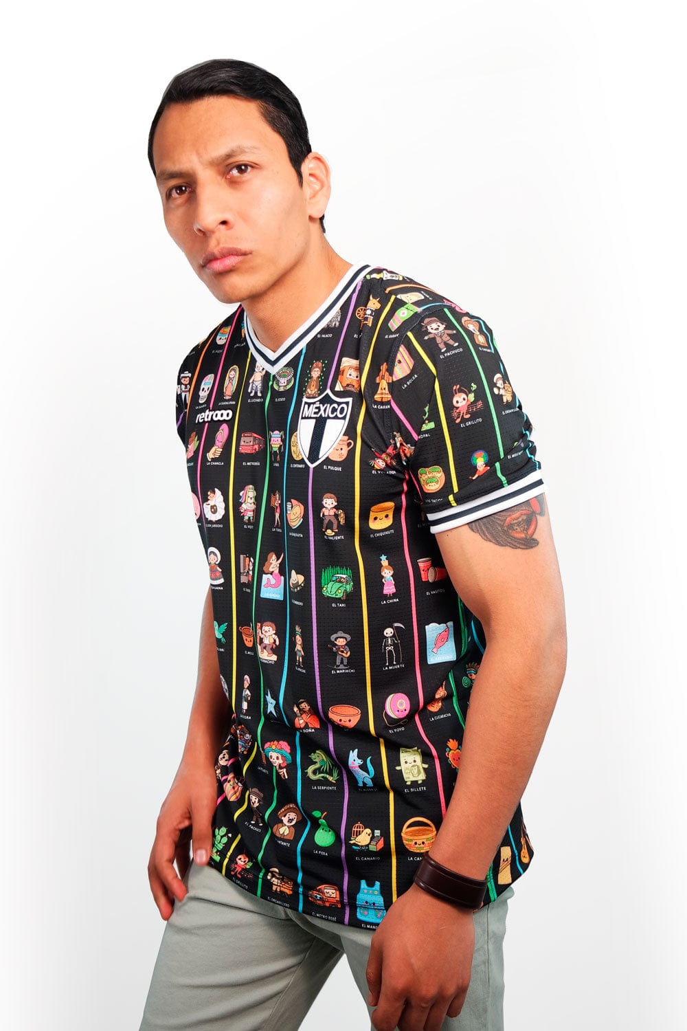 Retroooclothes Jersey Jersey México Lotería Contemporánea - Edición Víctor Hugo Rosas | Arte Textil Galardonado