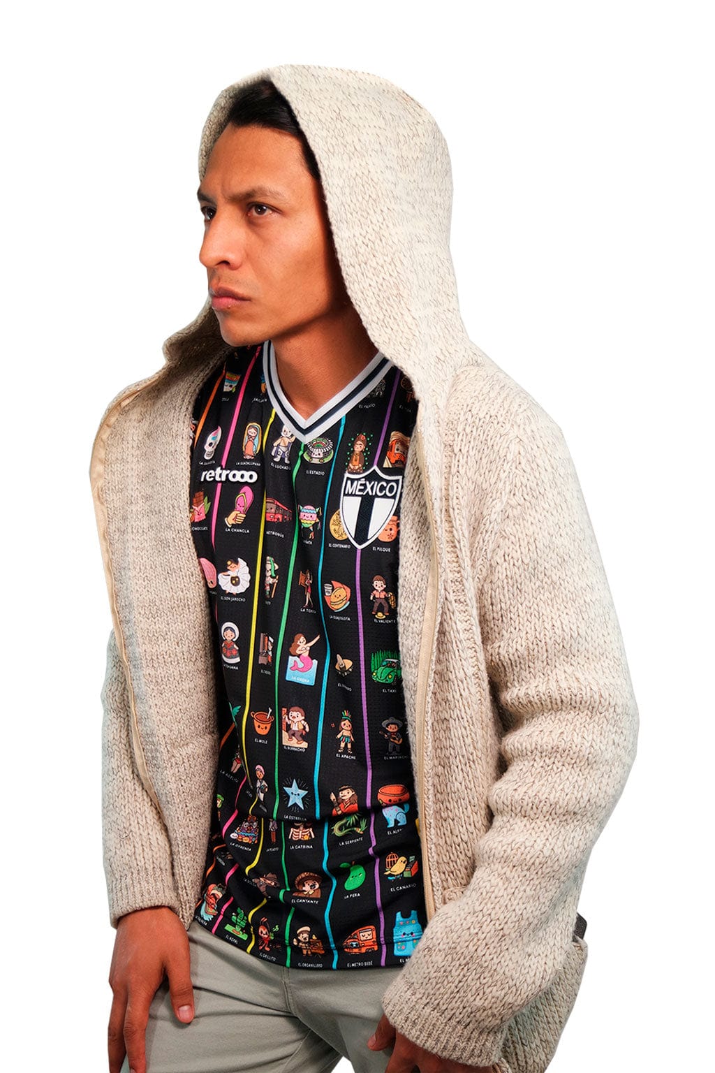 Retroooclothes Jersey Jersey México Lotería Contemporánea - Edición Víctor Hugo Rosas | Arte Textil Galardonado