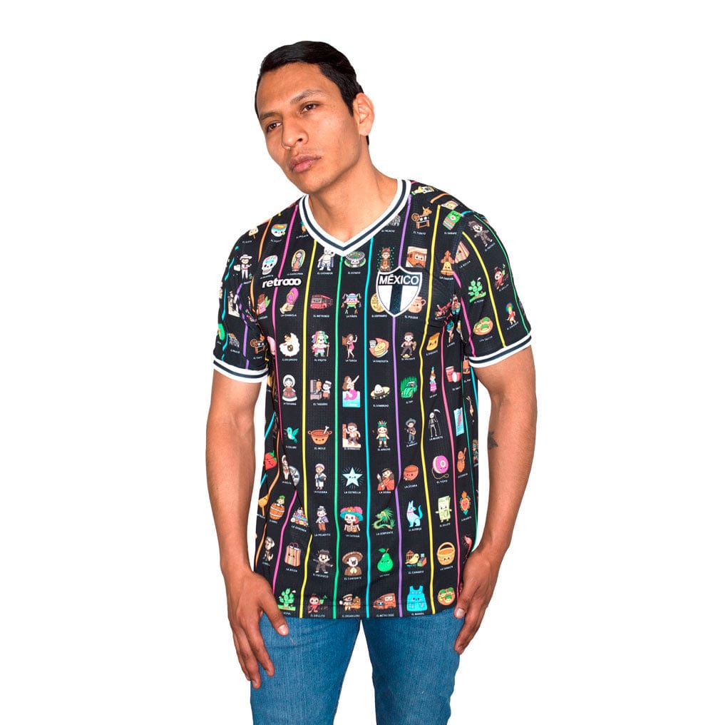Retroooclothes Jersey Jersey México Lotería Contemporánea - Edición Víctor Hugo Rosas | Arte Textil Galardonado