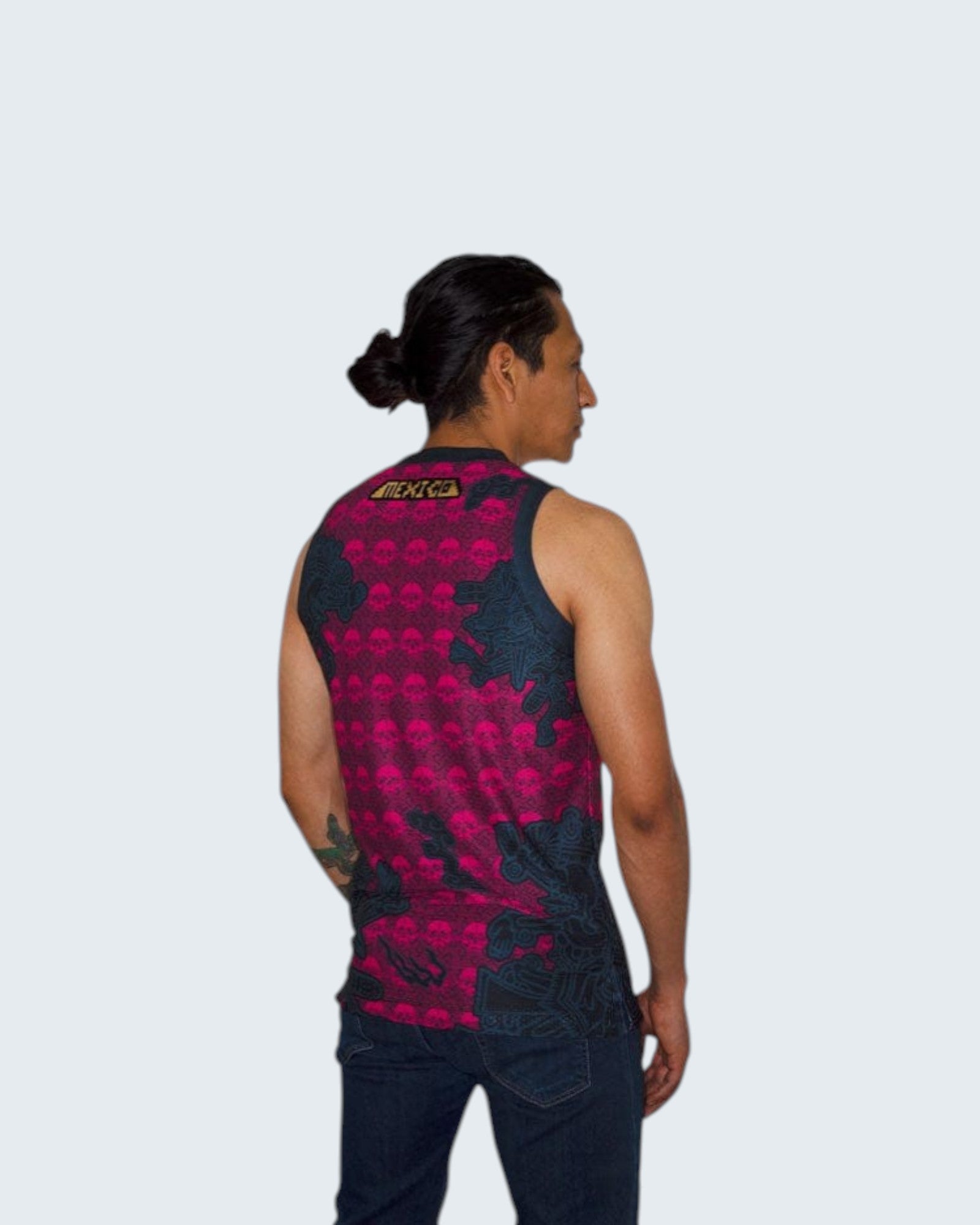 Retroooclothes Jersey Jersey Premium Tzompantli Mictlán - Edición Serigrafía Dorada | Lujo Ancestral Supremo