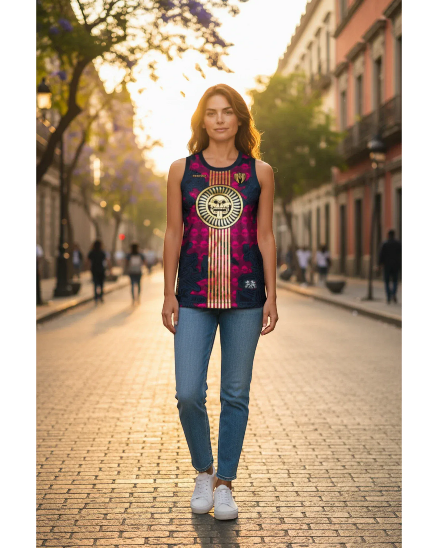 Retroooclothes Jersey Jersey Premium Tzompantli Mictlán - Edición Serigrafía Dorada | Lujo Ancestral Supremo