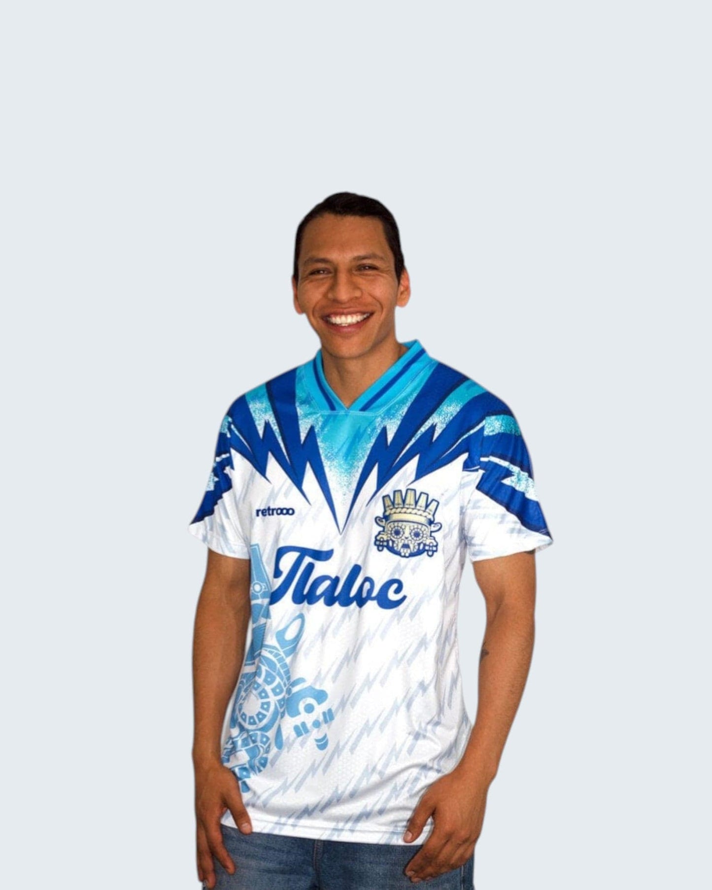 Retroooclothes Jersey Jersey Retro 90s Tláloc - Edición Nostalgia Azul | Viaje en el Tiempo