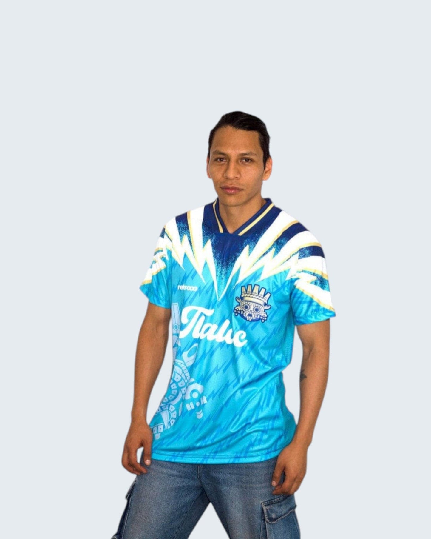 Retroooclothes Jersey Jersey Retro 90s Tláloc - Edición Nostalgia Azul | Viaje en el Tiempo