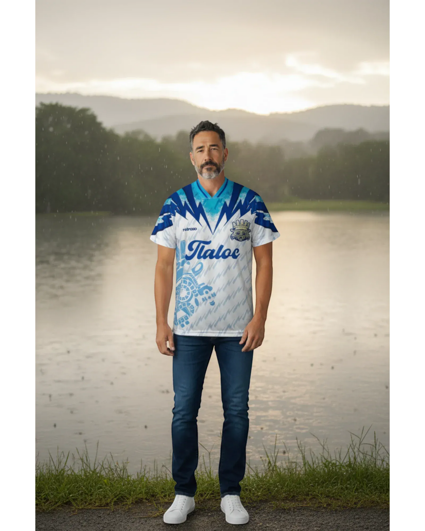 Retroooclothes Jersey Jersey Retro 90s Tláloc - Edición Nostalgia Azul | Viaje en el Tiempo