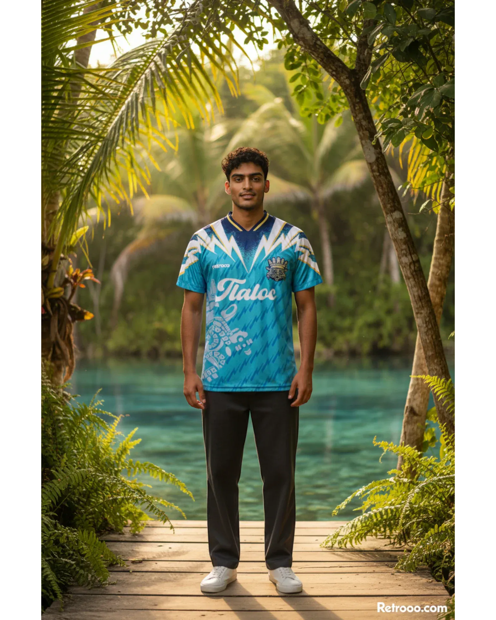 Retroooclothes Jersey Jersey Retro 90s Tláloc - Edición Nostalgia Azul | Viaje en el Tiempo