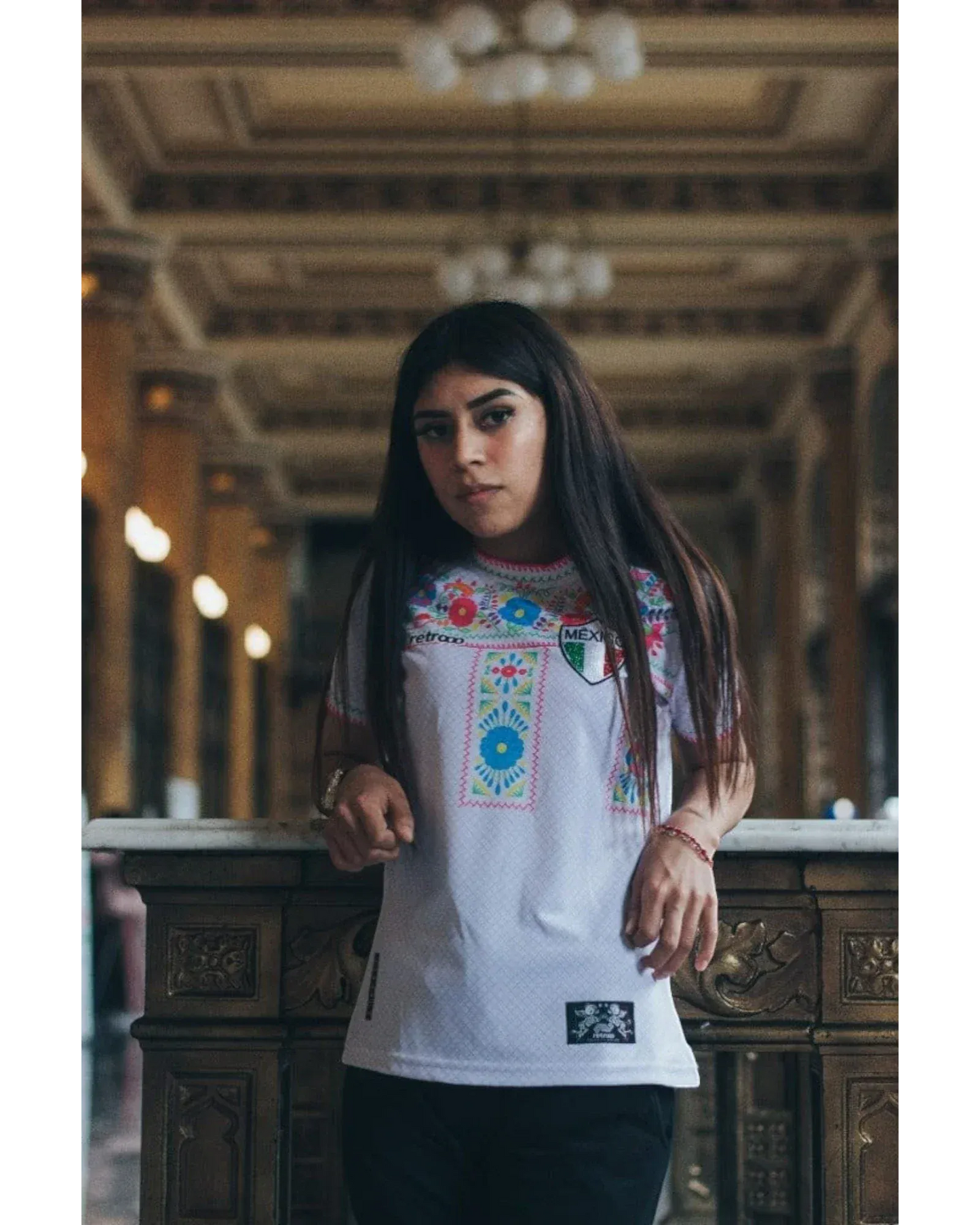 Retroooclothes Jersey Jersey Retrooo México Adelitas Huipil Blanco