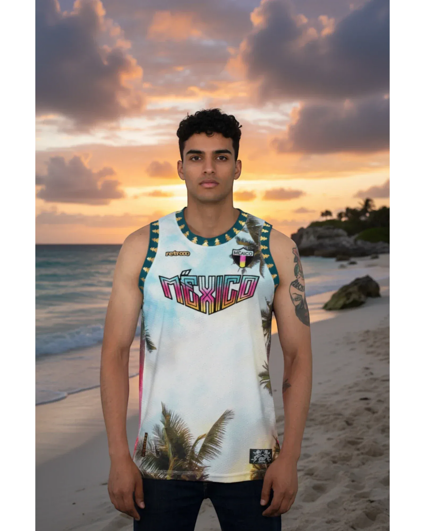 Retroooclothes Jersey Jersey Retrooo México Amanecer Tulum Urbano Basketball