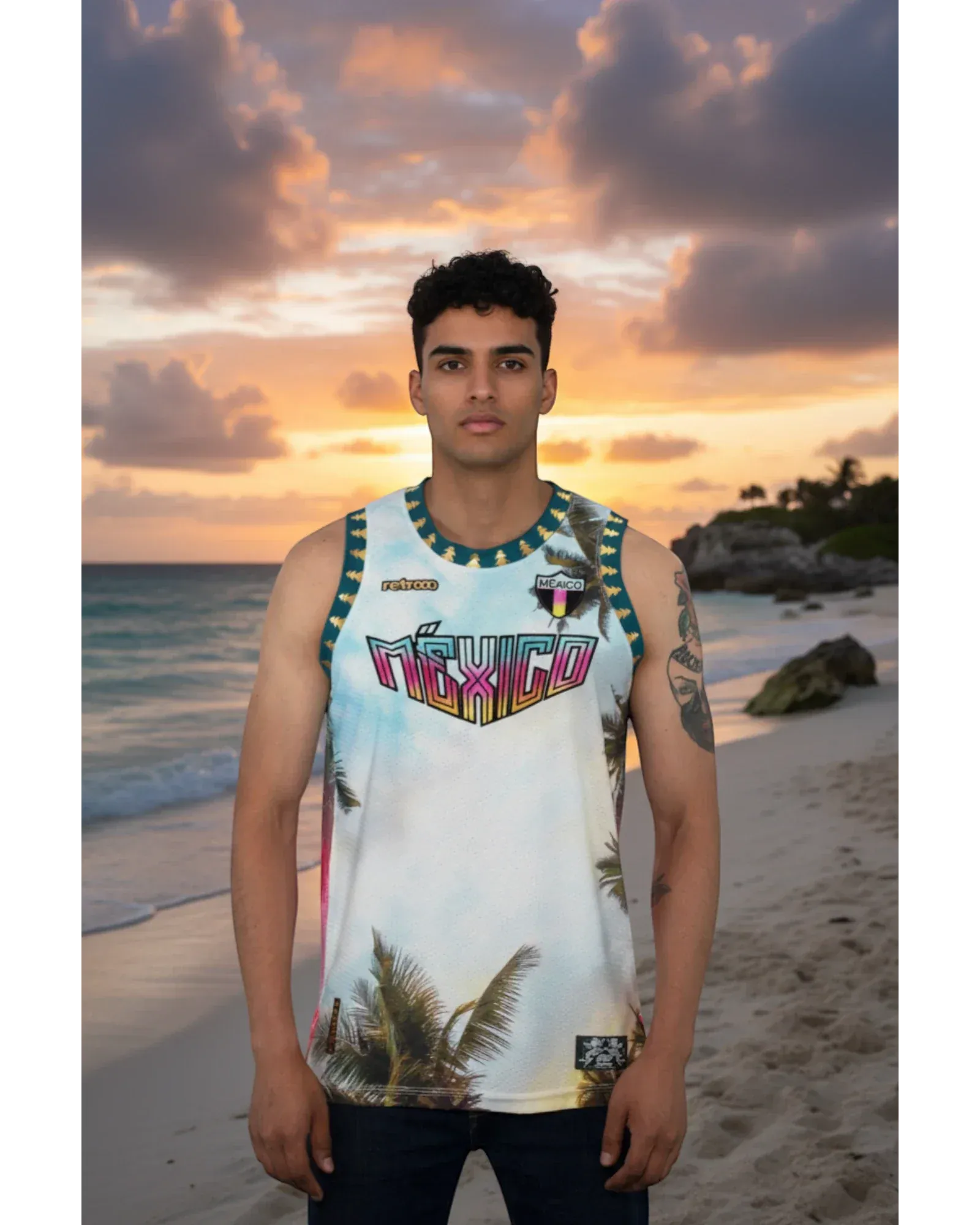 Retroooclothes Jersey Jersey Retrooo México Amanecer Tulum Urbano Basketball