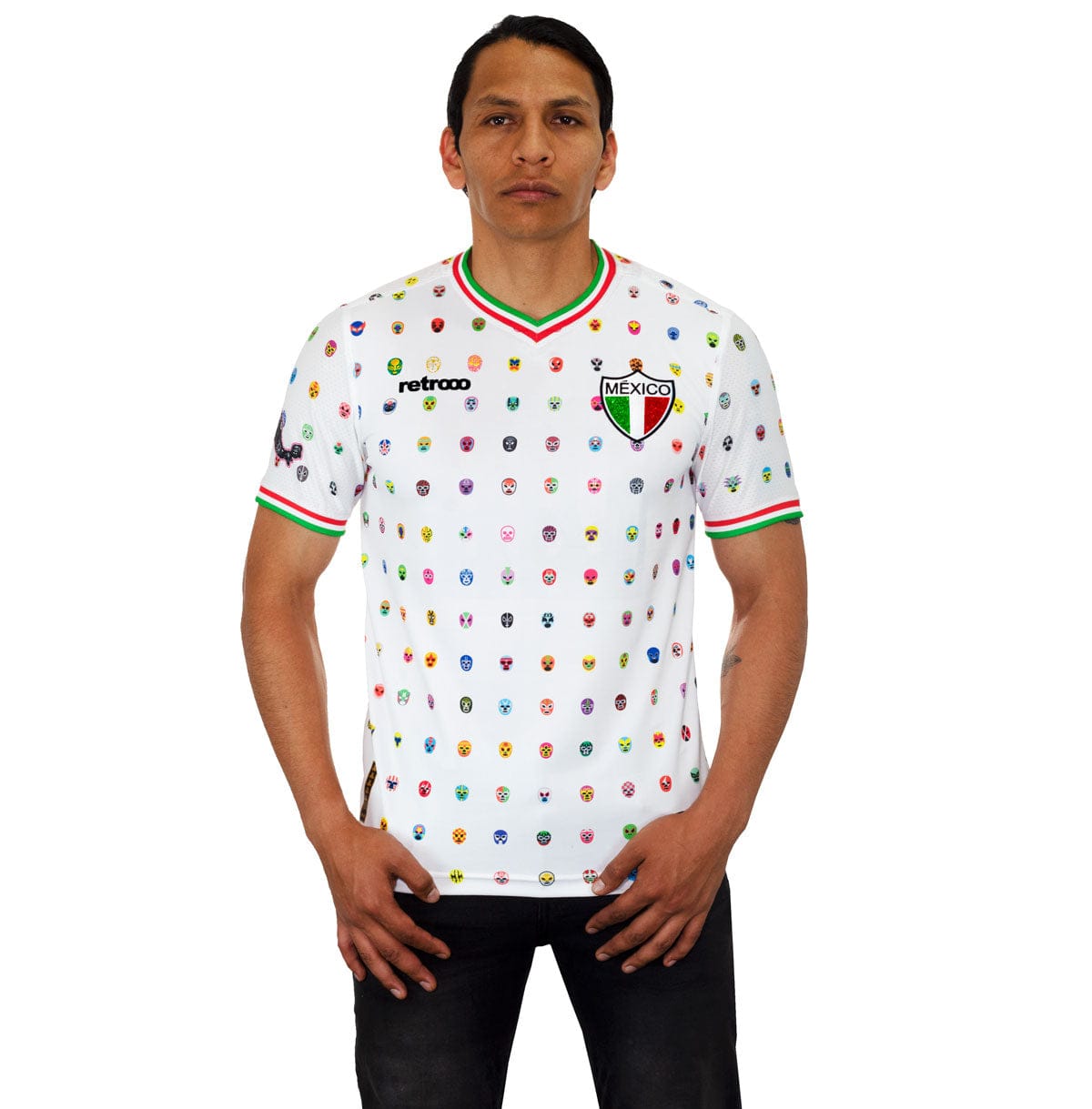 Retroooclothes Jersey Jersey Retrooo México Mascaritas Blanco
