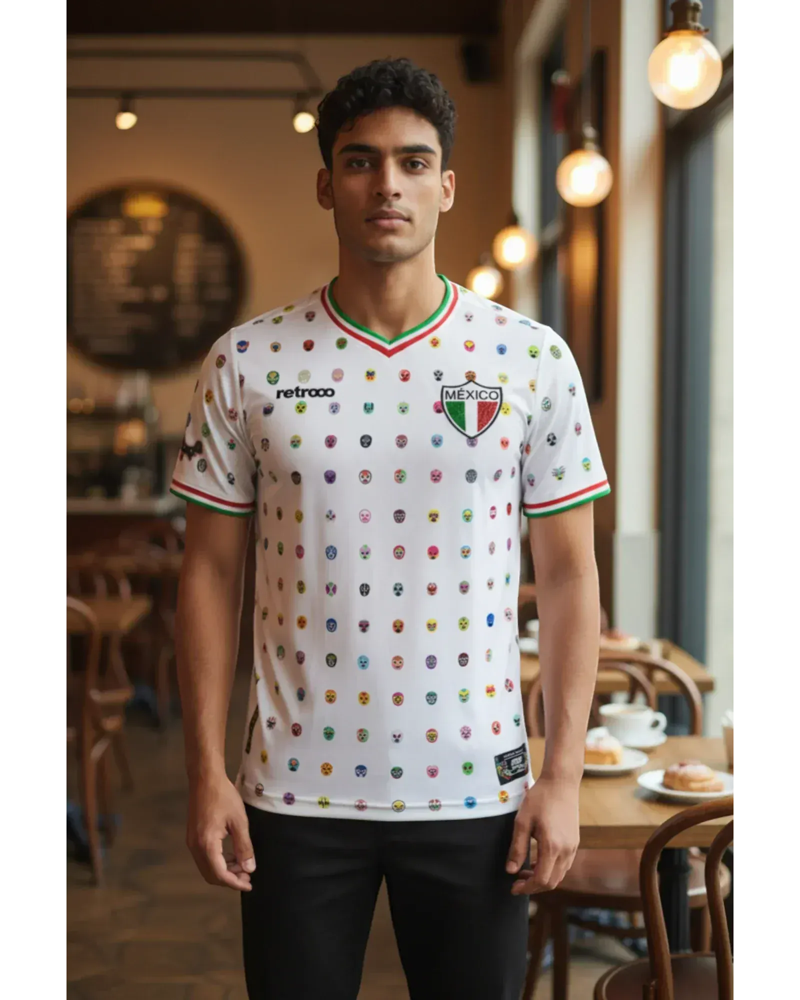 Retroooclothes Jersey Jersey Retrooo México Mascaritas Blanco