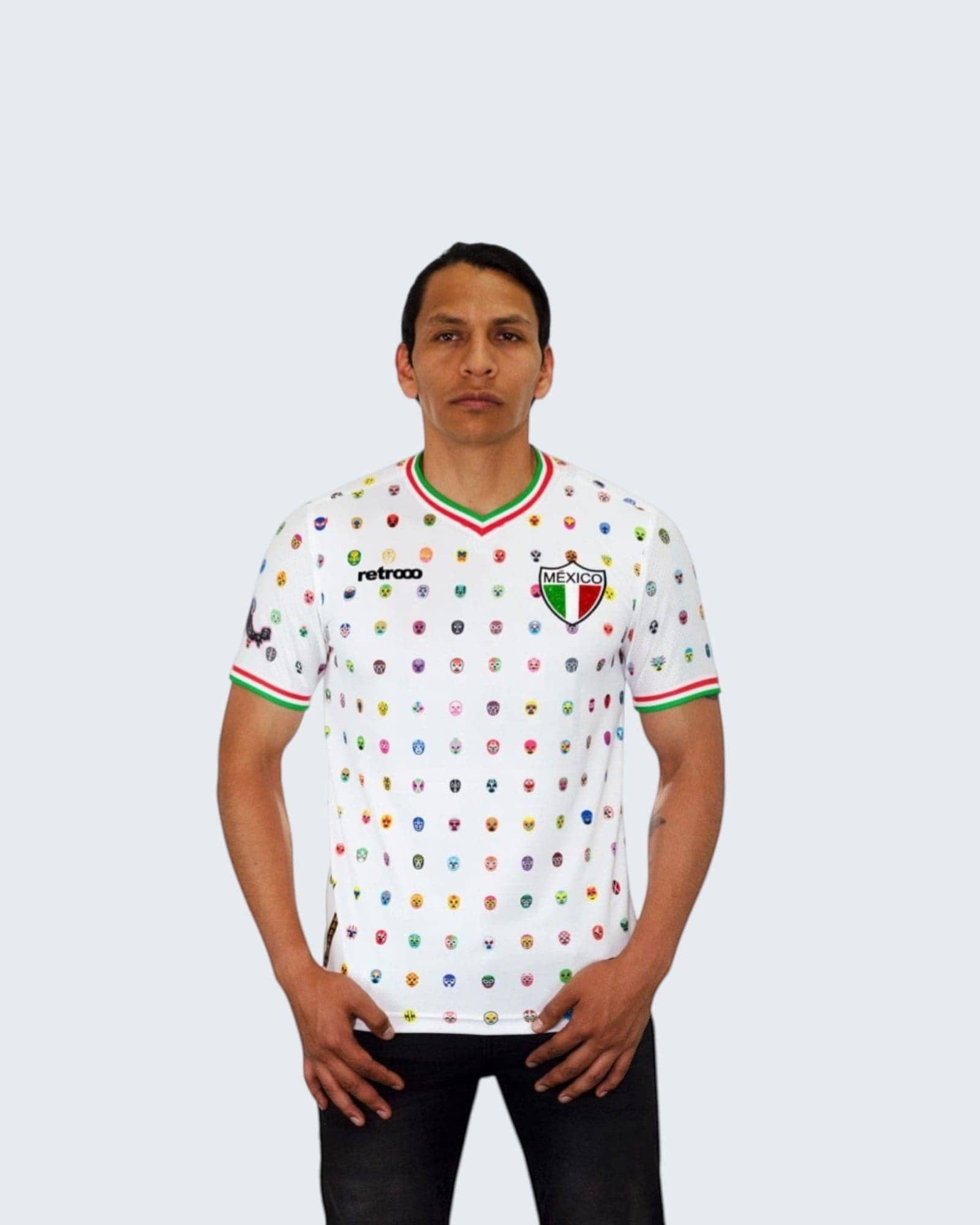 Retroooclothes Jersey Jersey Retrooo México Mascaritas Blanco