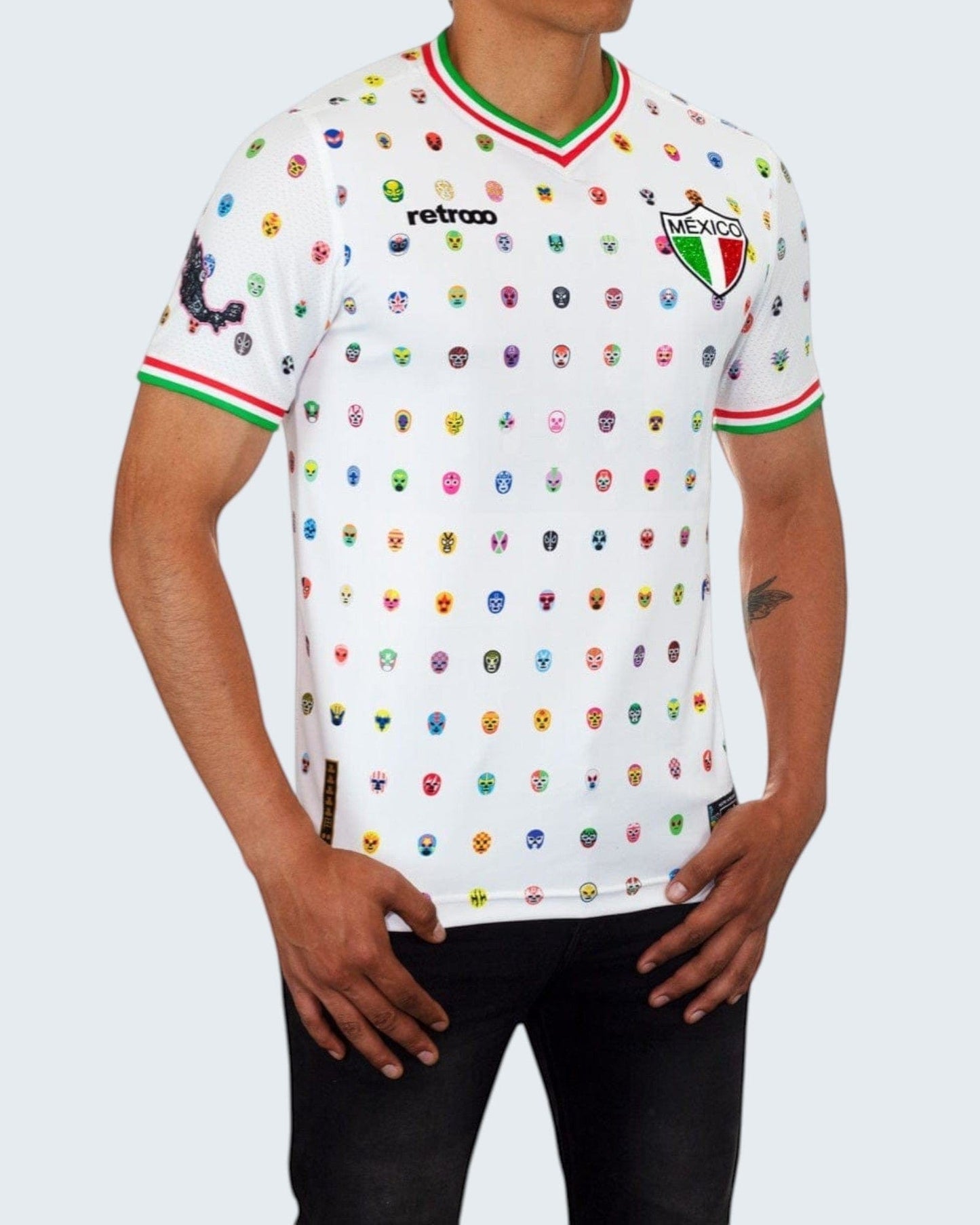 Retroooclothes Jersey Jersey Retrooo México Mascaritas Blanco