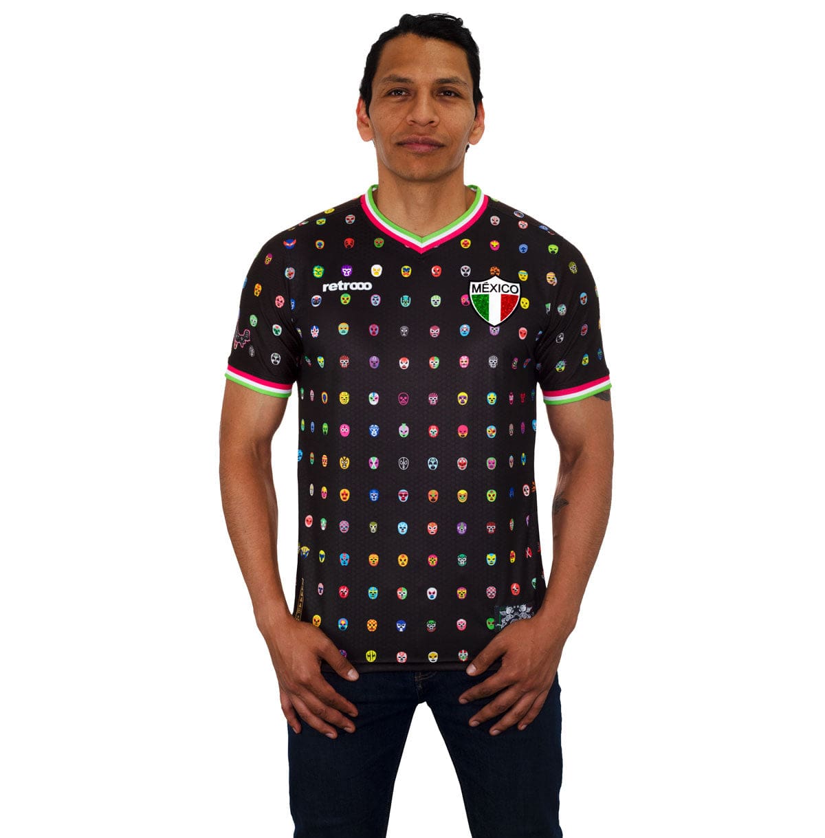 Retroooclothes Jersey Jersey Retrooo México Mascaritas Negro