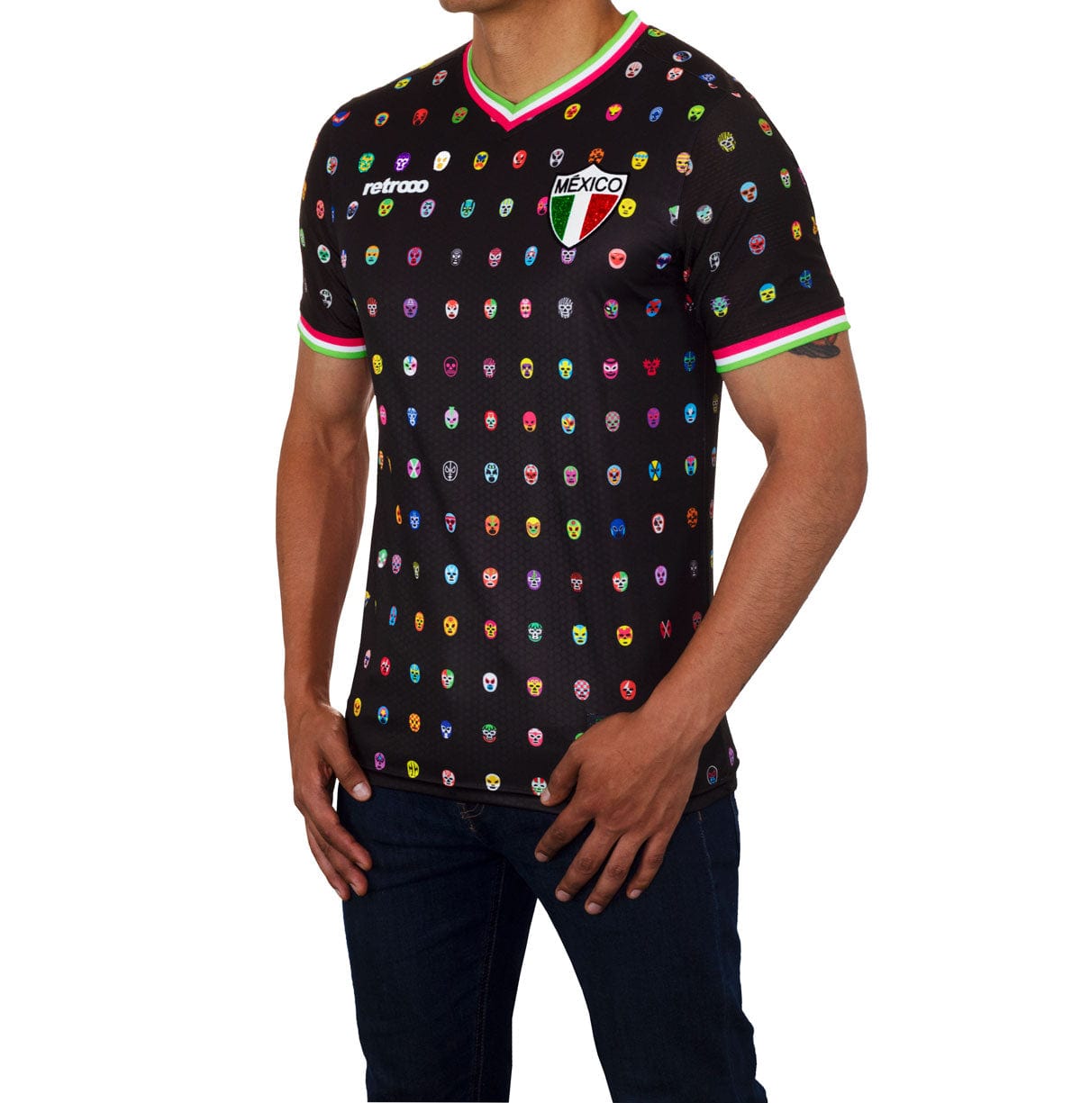 Retroooclothes Jersey Jersey Retrooo México Mascaritas Negro