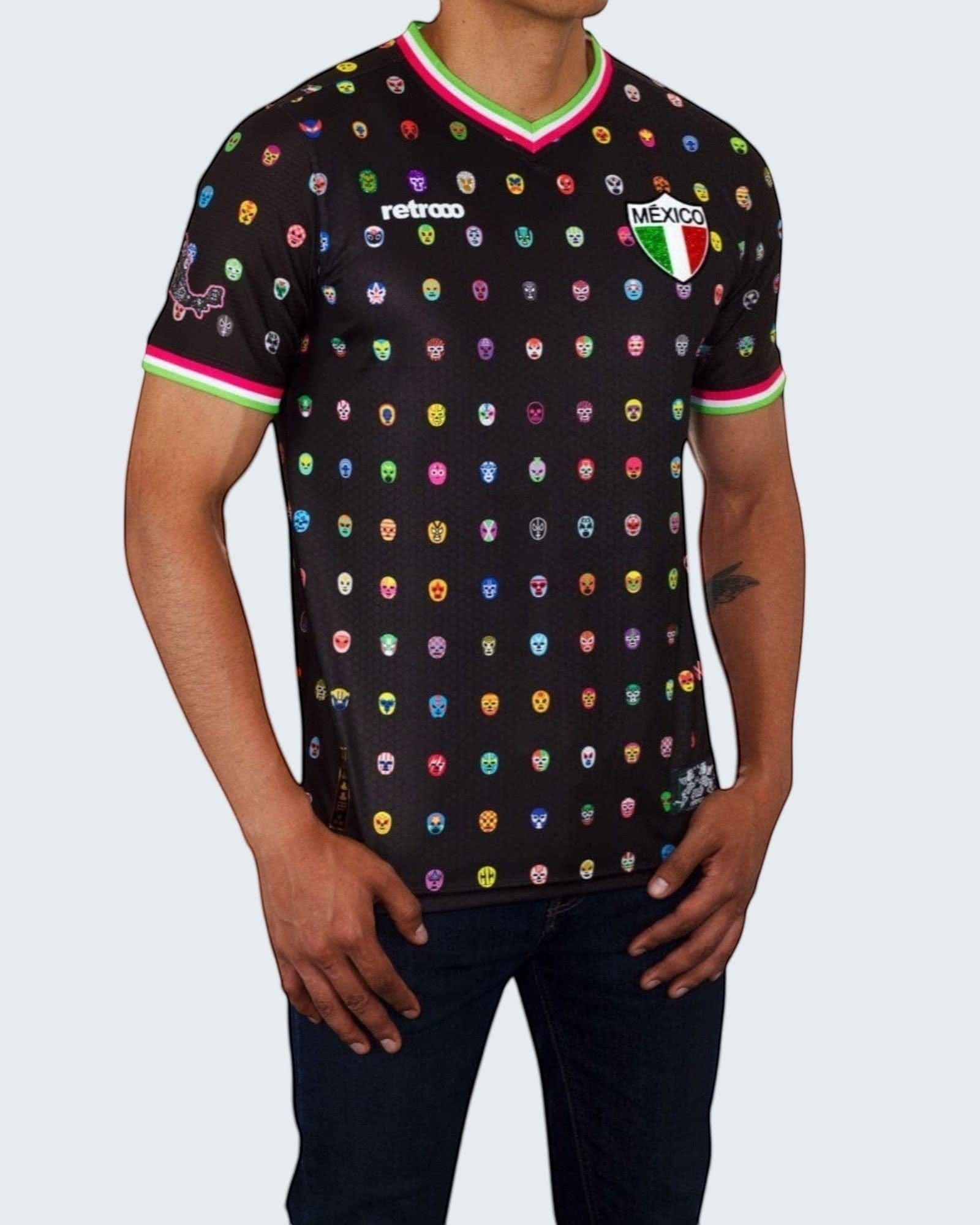 Retroooclothes Jersey Jersey Retrooo México Mascaritas Negro