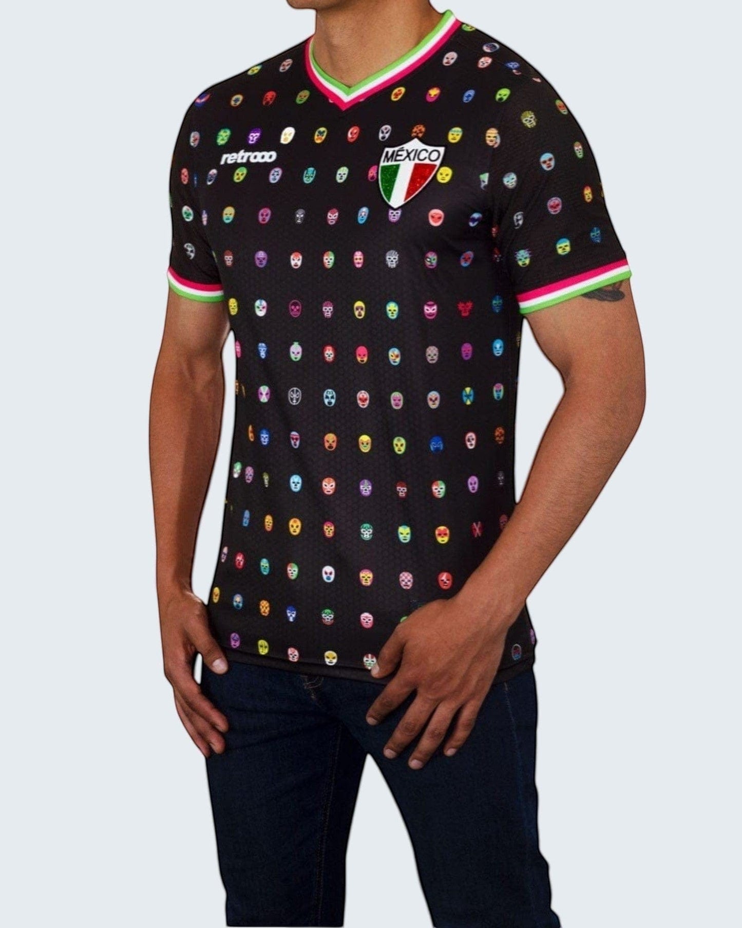 Retroooclothes Jersey Jersey Retrooo México Mascaritas Negro