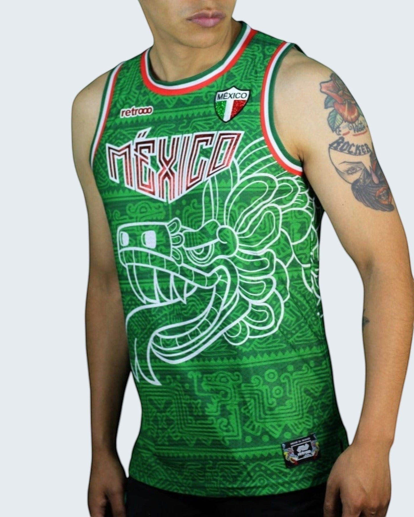 Retroooclothes Jersey Jersey Retrooo México Quetzalcóatl Tricolor Urbano Basketball