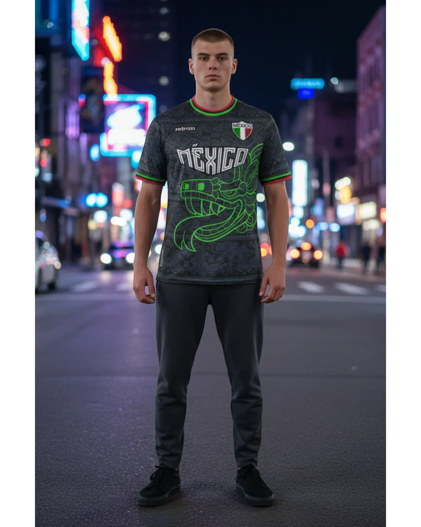 Retroooclothes Jersey Jersey Retrooo México Serpiente Emplumada Obsidiana Urbano