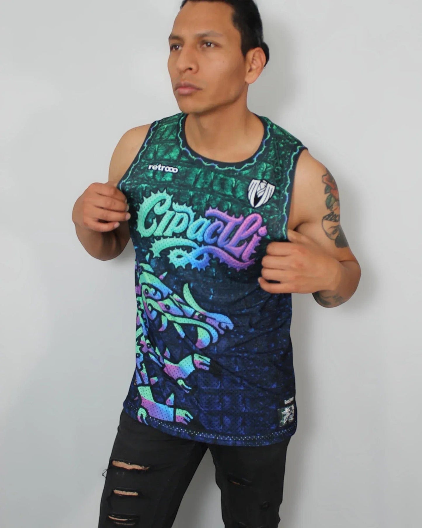 Retroooclothes Jersey Jersey Retrooo Tank Cipactli - Colección Dioses | Bestia Cósmica Primordial | Poder de la Creación