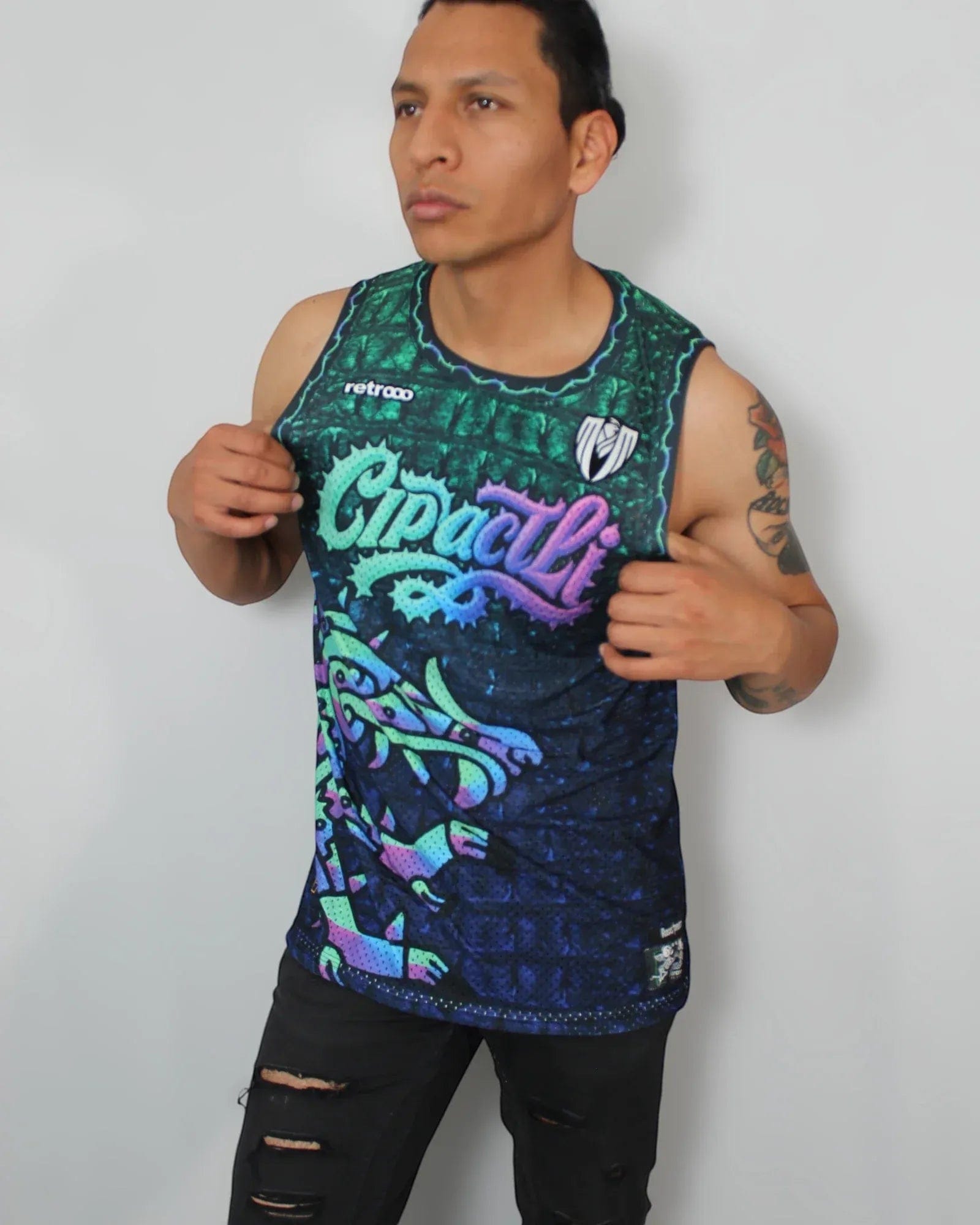 Retroooclothes Jersey Jersey Retrooo Tank Cipactli - Colección Dioses | Bestia Cósmica Primordial | Poder de la Creación